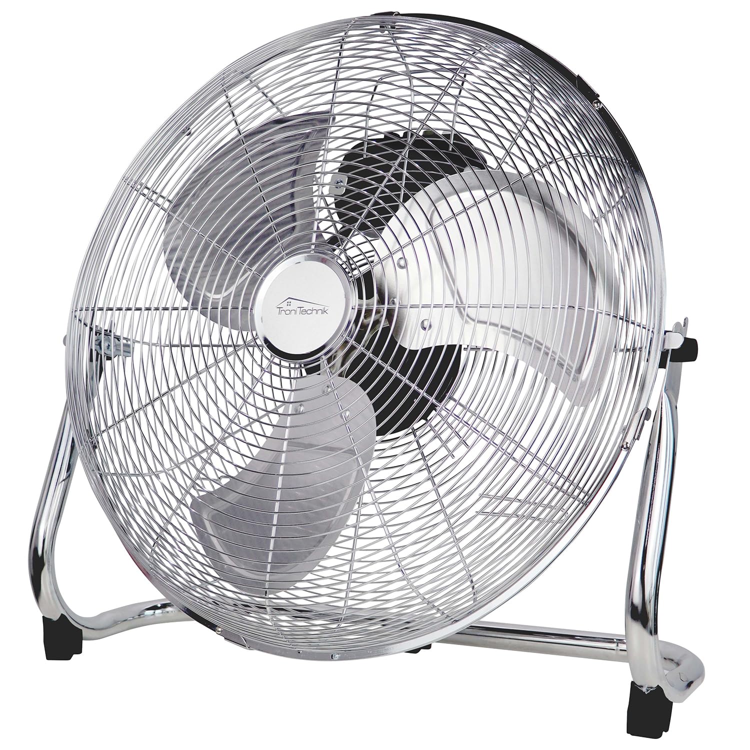 Tronitechnik® XL 45cm Floor Fan with Adjustable Angle & 3 Speed Levels - Powerful Metal Air Cooler for Home, Office, Bedroom & Living Room Cooling