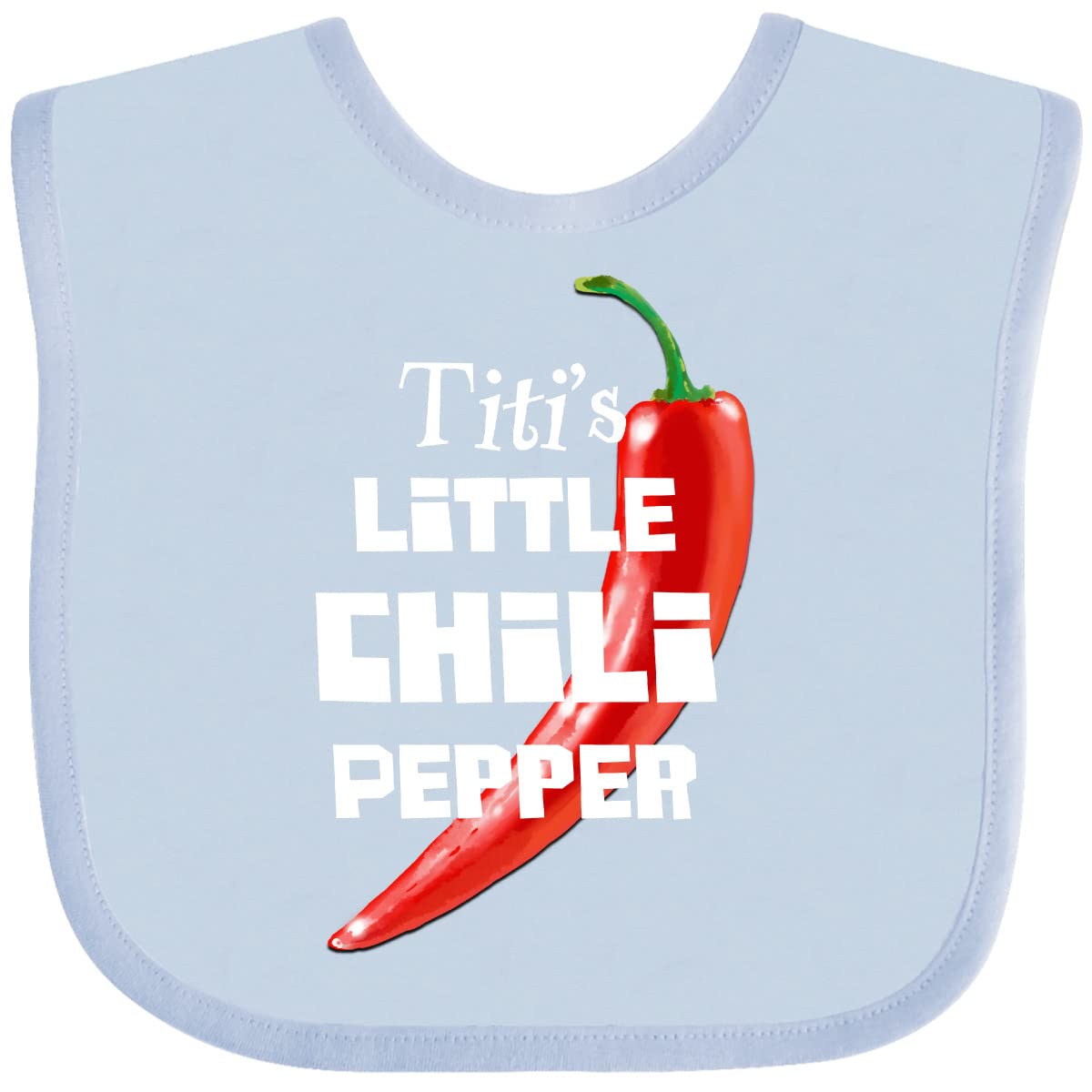 Inktastic Titi's Little Chili Pepper Baby Bib - Soft & Absorbent Drool Bib for Infants - Perfect for Feeding, Teething & Messy Playtime