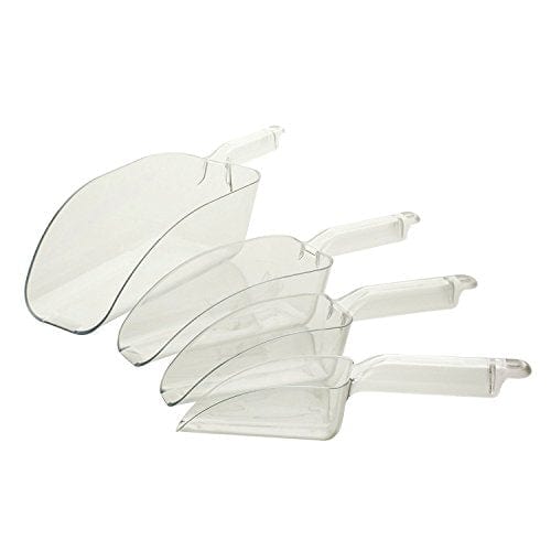 12oz Clear Polycarbonate Scoop - Heavy Duty Plastic Ice, Candy & Popcorn Scoop - Durable Utility Scoop for Kitchen, Cafes & Food Service by Tezzorio