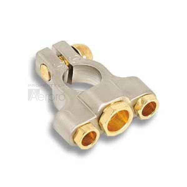 Aerpro Negative Battery Terminal - Silver/Gold PS15 Car Battery Connector for Reliable Power & Secure Fit - Ideal for Automotive, Marine & Power Sports Applications