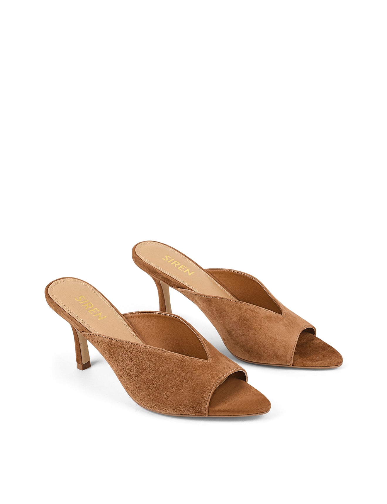 Women's Mabel Pointed Toe Mules in Tobacco Suede | Comfortable Slip-On Shoes for Work, Office & Casual Outfits