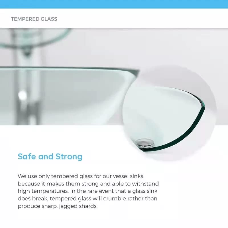 Premium Crystal Glass Vessel Sink - 13.4