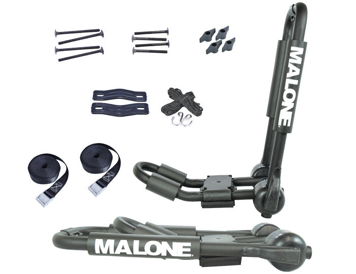 Malone FoldAway J Kayak Carrier - Lightweight & Adjustable Roof Rack System for Kayaks, Canoes & SUVs - Perfect for Road Trips, Camping & Water Sports Adventures