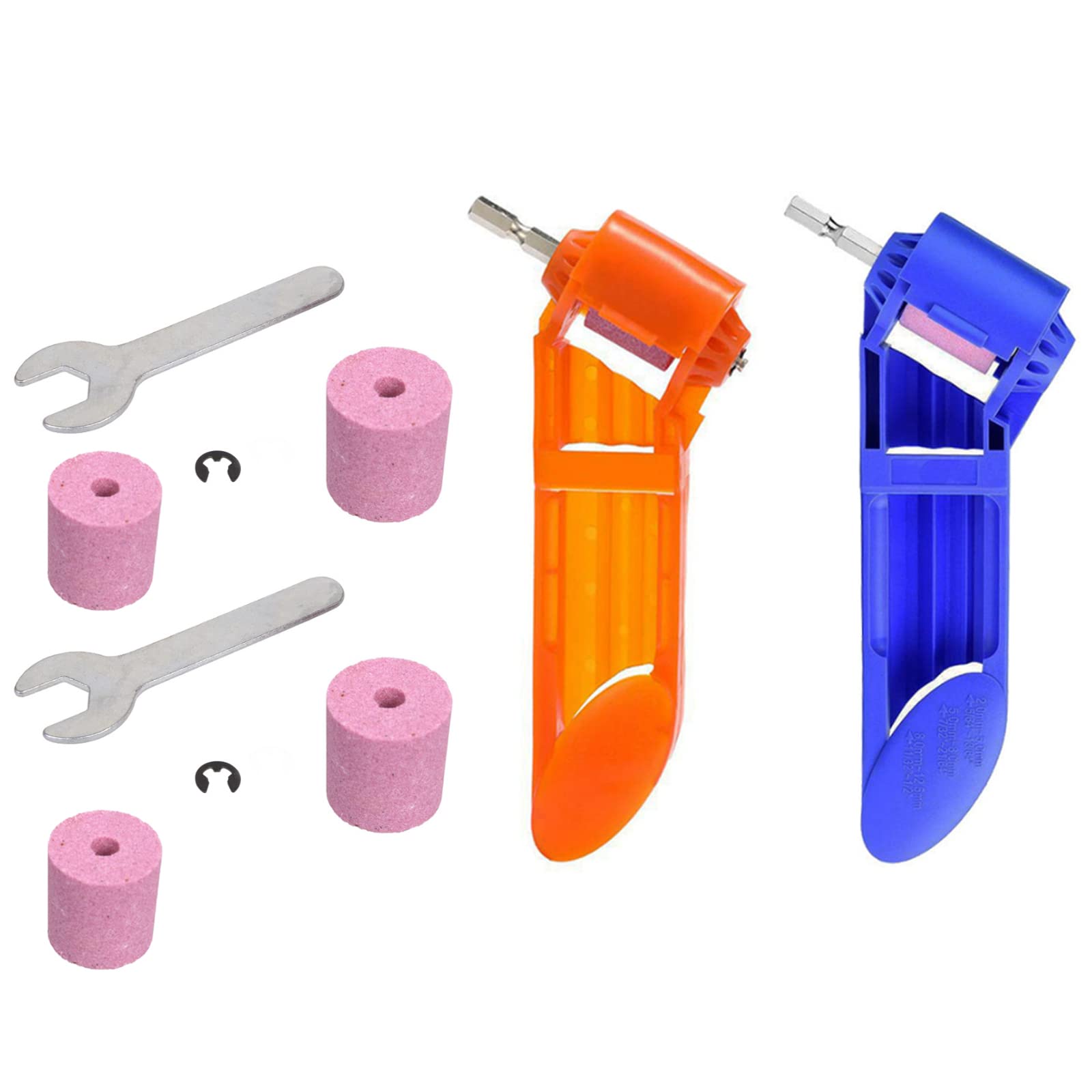 2Pcs Diamond Drill Bit Sharpener - Professional Drill Sharpening Tool for Iron & Metal, Includes 4 Millstones - Portable Hand Grinder for Polishing & Grinding - Perfect for DIY, Woodworking & Metalworking Projects