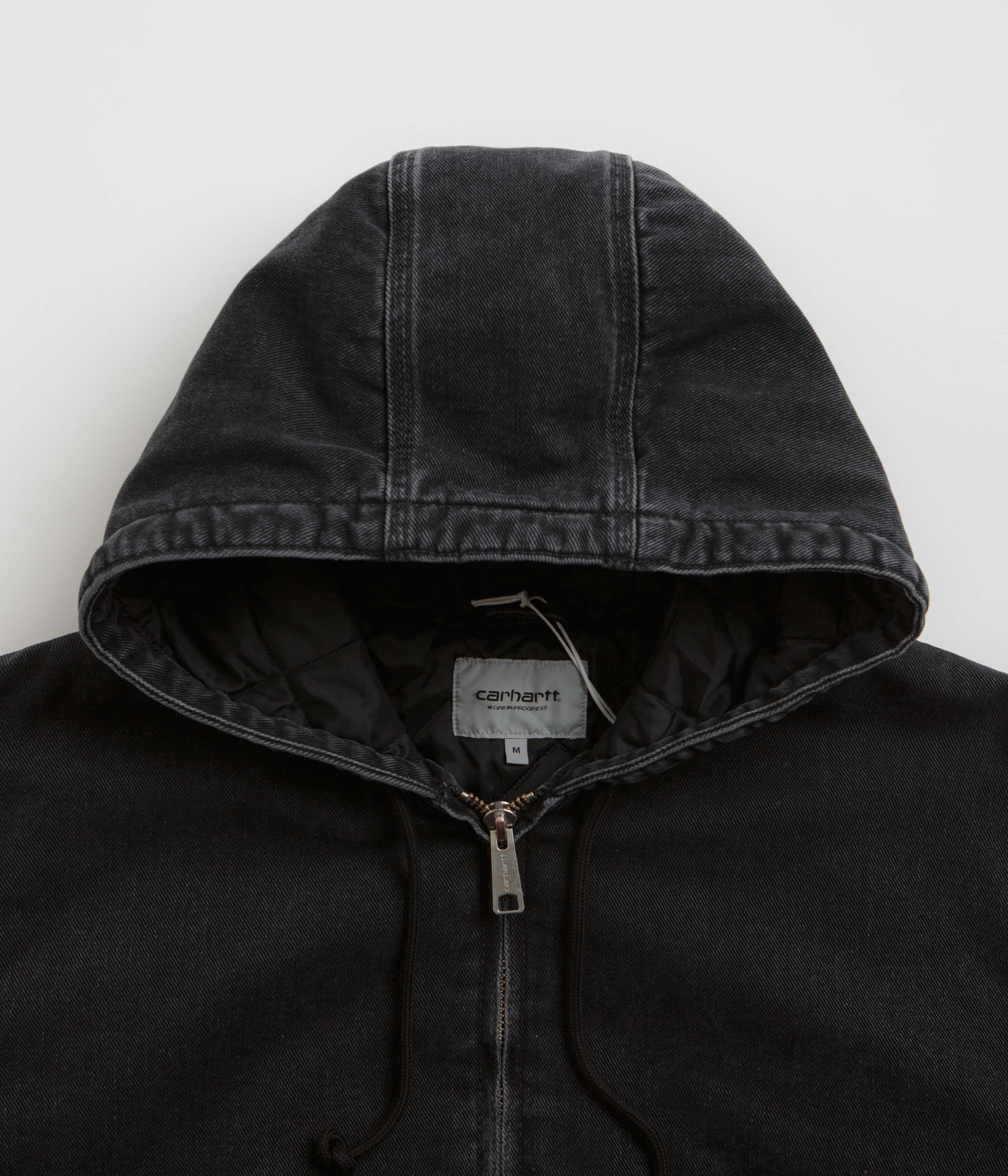 Carhartt OG Active Rivet Jacket - Black Stone Washed Denim Work Jacket for Men | Durable & Stylish Outdoor Workwear for Construction, Farming & Casual Wear