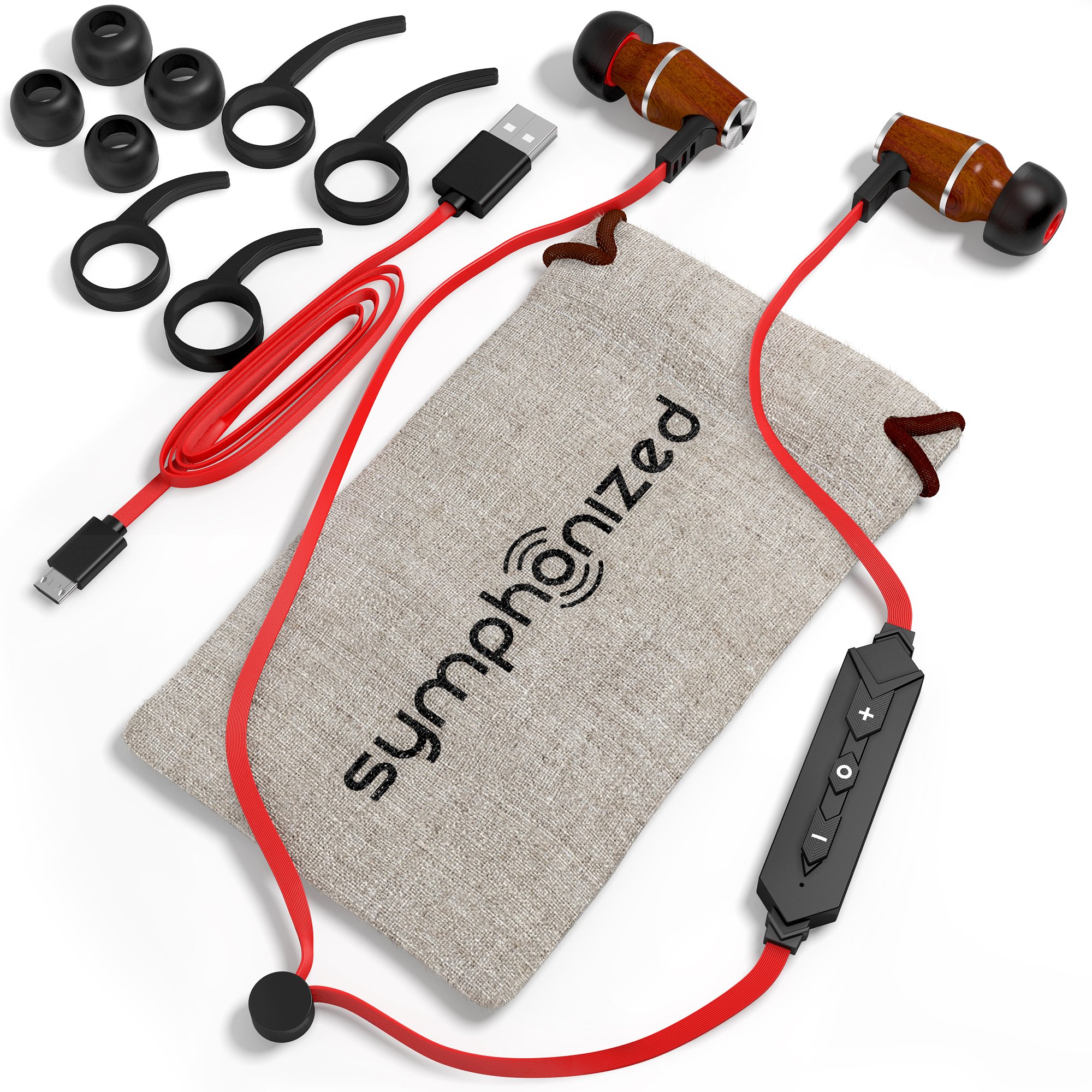 Symphonized Neckband Bluetooth Headphones - Wireless Sport Earbuds with Earhooks, Sweatproof & Secure Fit for Running, Gym & Workouts | Built-in Mic for Calls | Long Battery Life | Perfect for Fitness & Outdoor Activities