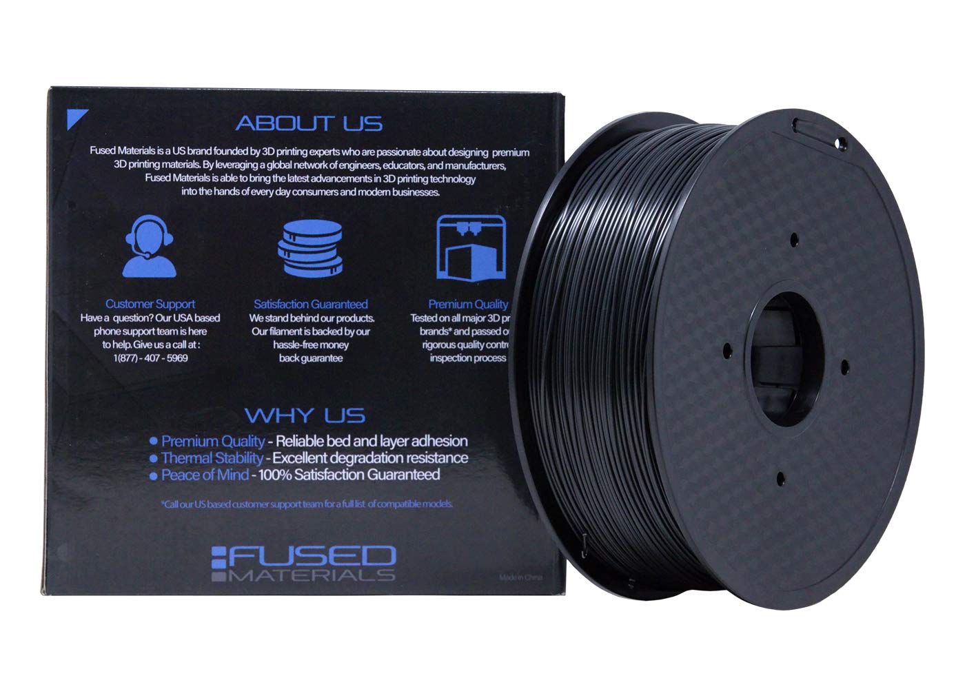 Premium Black ASA 3D Printer Filament - 1kg Spool, 1.75mm Diameter, High Precision +/- 0.03mm, UV & Weather Resistant - Ideal for Outdoor 3D Printing, Automotive Parts & Functional Prototypes