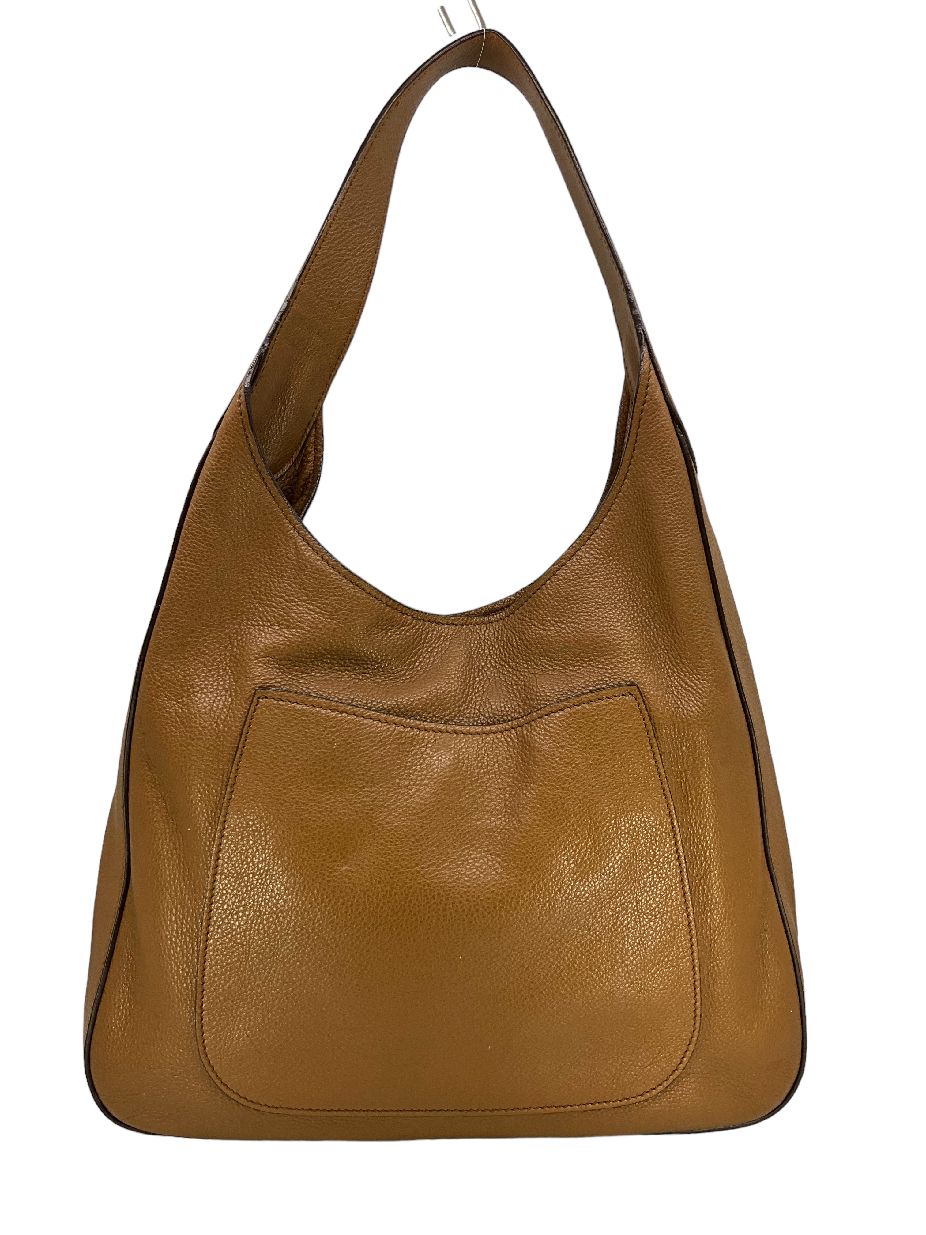 PRADA Vitello Corsica Pocket Hobo Bag - Luxury Leather Shoulder Handbag for Women | Perfect for Work, Travel & Everyday Use
