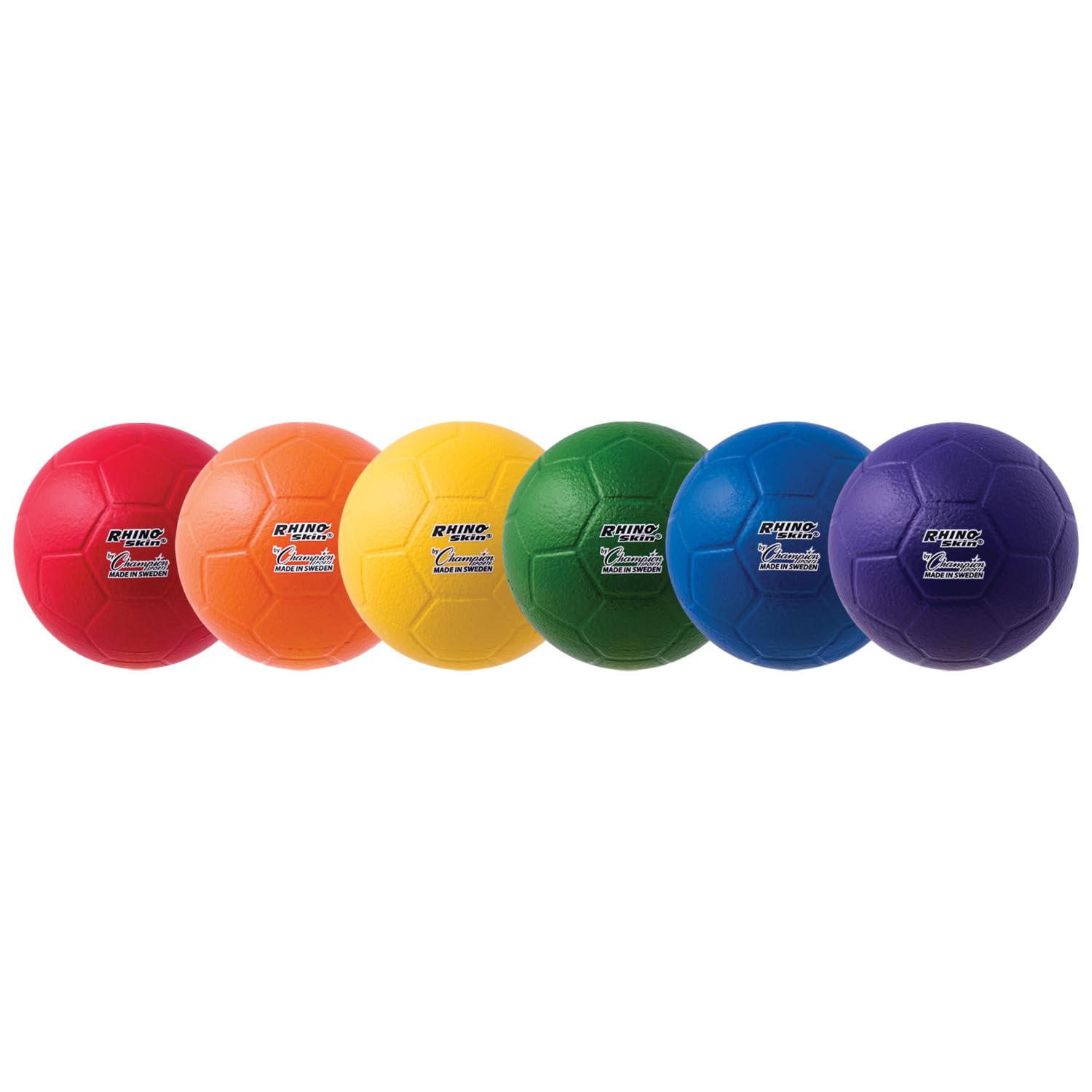 Champion Sports Rhino Skin Soccer Ball Set - Durable Match & Training Soccer Ball for Kids & Adults - Perfect for Practice, Games & Outdoor Play