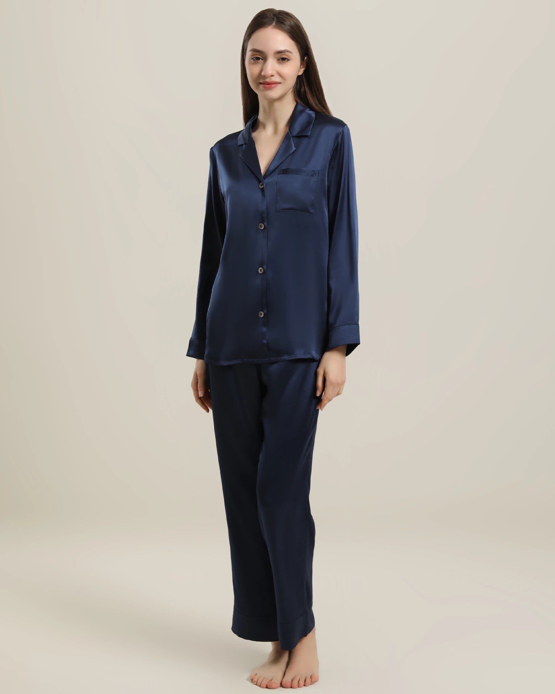 Luxury Women's Silk Pajama Set - Soft 100% Mulberry Silk Two-Piece Sleepwear for Women, Perfect for Relaxing at Home, Spa Days & Romantic Getaways