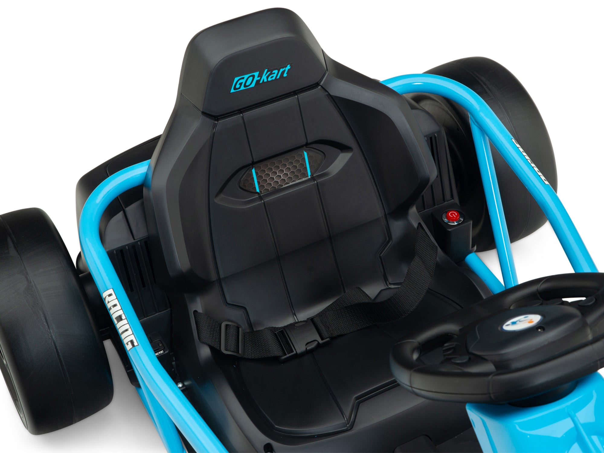 RIDINGTON 24V Kids Electric Go Kart with DRIFT Function - High-Speed Blue Ride-On Car for Boys & Girls - Perfect for Backyard Racing, Driveway Fun, and Outdoor Adventures