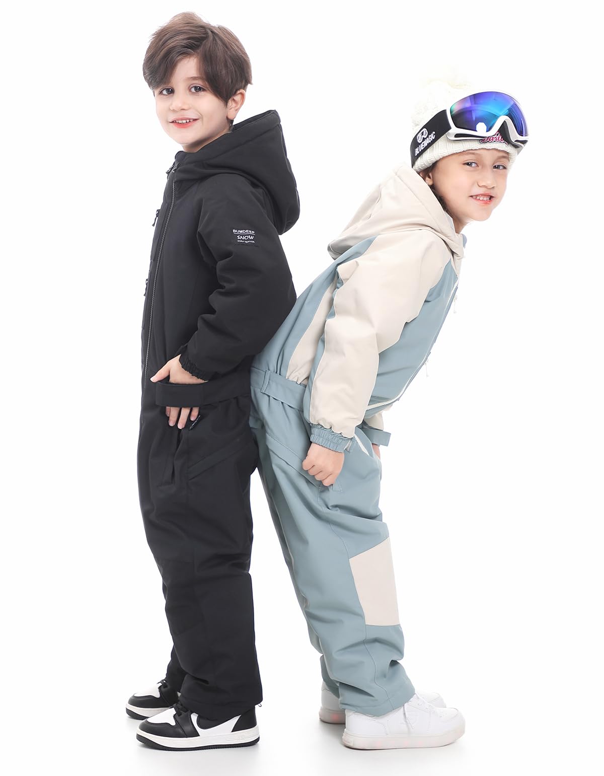 **Kids Waterproof Snowsuits for Girls & Boys - Winter Ski & Snowboard Jumpsuits - Warm One-Piece Snowsuits for Outdoor Play & Cold Weather**