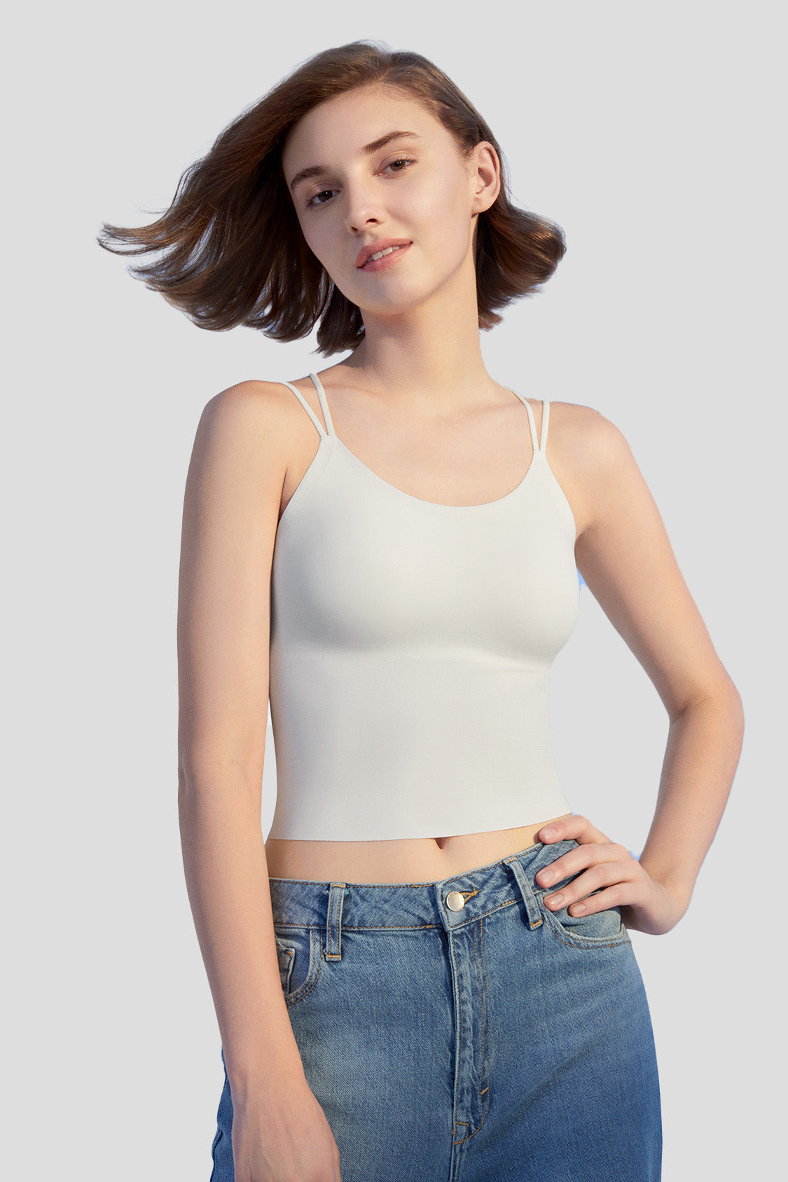 Women's Stretch Spaghetti Strap Tank Top - Soft Comfortable Sleeveless Camisole for Casual Wear, Layering & Summer Outfits
