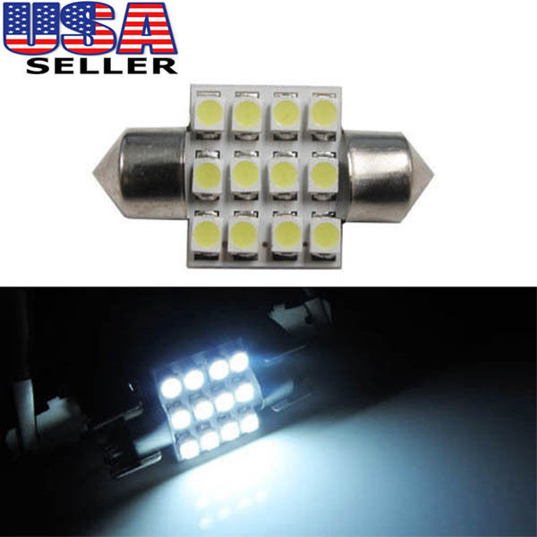 1 x White 12 SMD 1.25 DE3175 DE3022 LED Map Dome Light - Perfect for Car Interior, Van, Truck, RV, and Boat Lighting Upgrade
