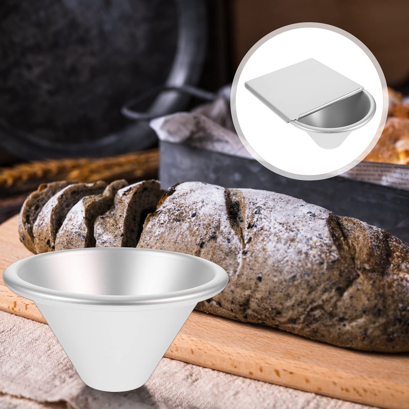 Cabilock Aluminum Alloy Cake Mold with Lid - 6 Inch Round Cake Pan, Tart Pan, Pudding Mold, Muffin Tin for Baking Cupcakes, Spheres & Doll Cakes | Perfect for Birthday Parties, Wedding Desserts & Home Baking