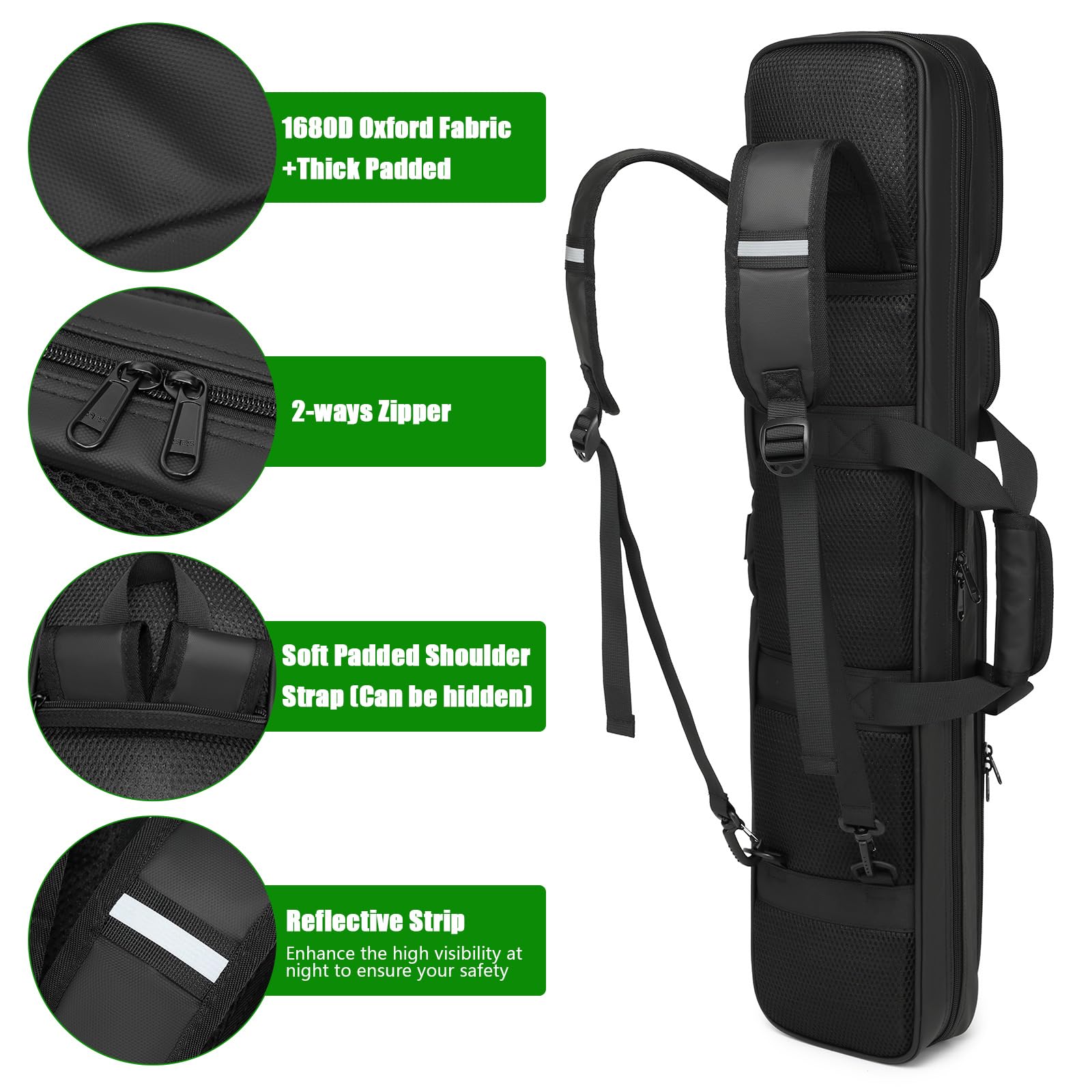 Premium 4x4 Pool Cue Case - Padded Carrying Bag Holds 4 Butts & 4 Shafts with Multiple Accessory Pockets | Durable Billiard Equipment Storage for Travel & Tournament Use