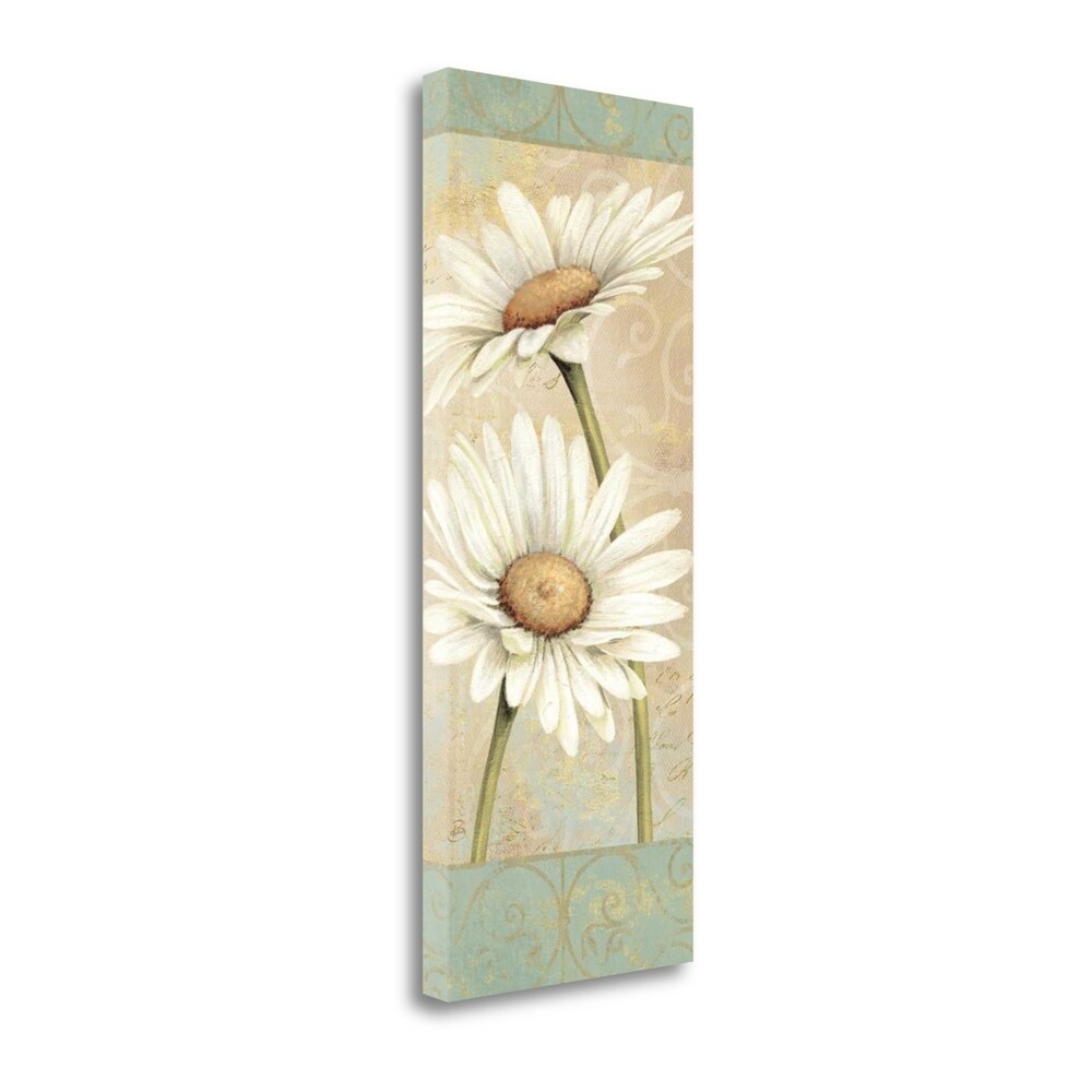Daisies II Floral Art Print by Daphne Brissonnet - Gallery Wrapped Canvas Giclee for Home & Office Decor - Perfect for Living Room, Bedroom or Gift