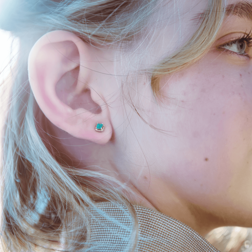 Elegant Gold Emerald Stud Earrings for Women - 14K Solid Gold Dainty Earrings with Genuine Emerald Gemstone - Perfect for Weddings, Parties & Everyday Wear