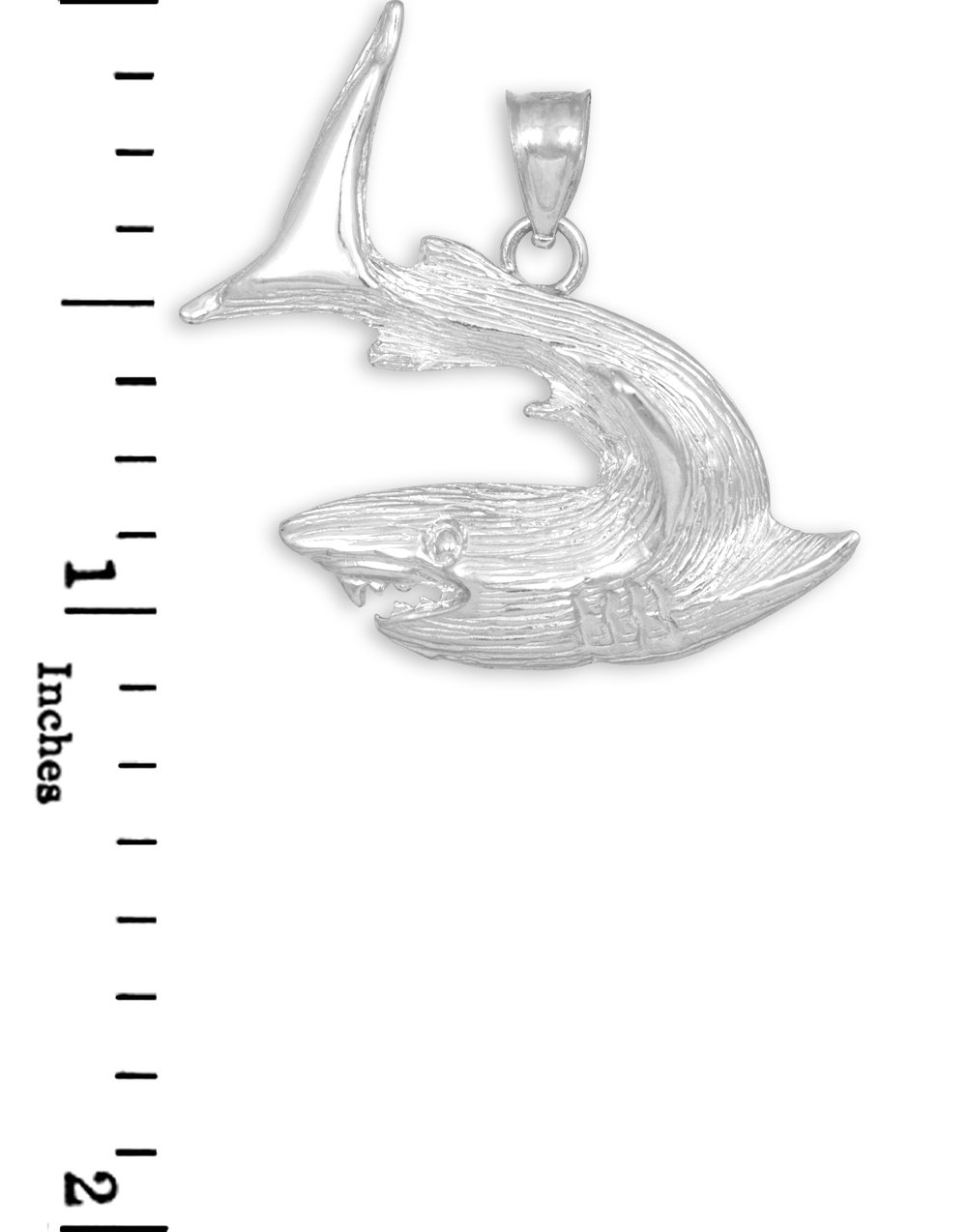 925 Sterling Silver Textured Shark Charm Pendant Necklace for Men & Women - Perfect for Beach Parties, Gifts & Everyday Fashion Accessories