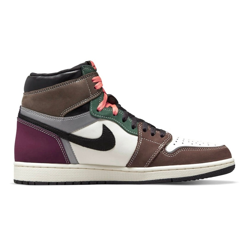 Air Jordan 1 High Retro OG Sneakers - Black/Archaeo Pink/Brown Basketball Shoes for Men | Classic Streetwear & Court Performance