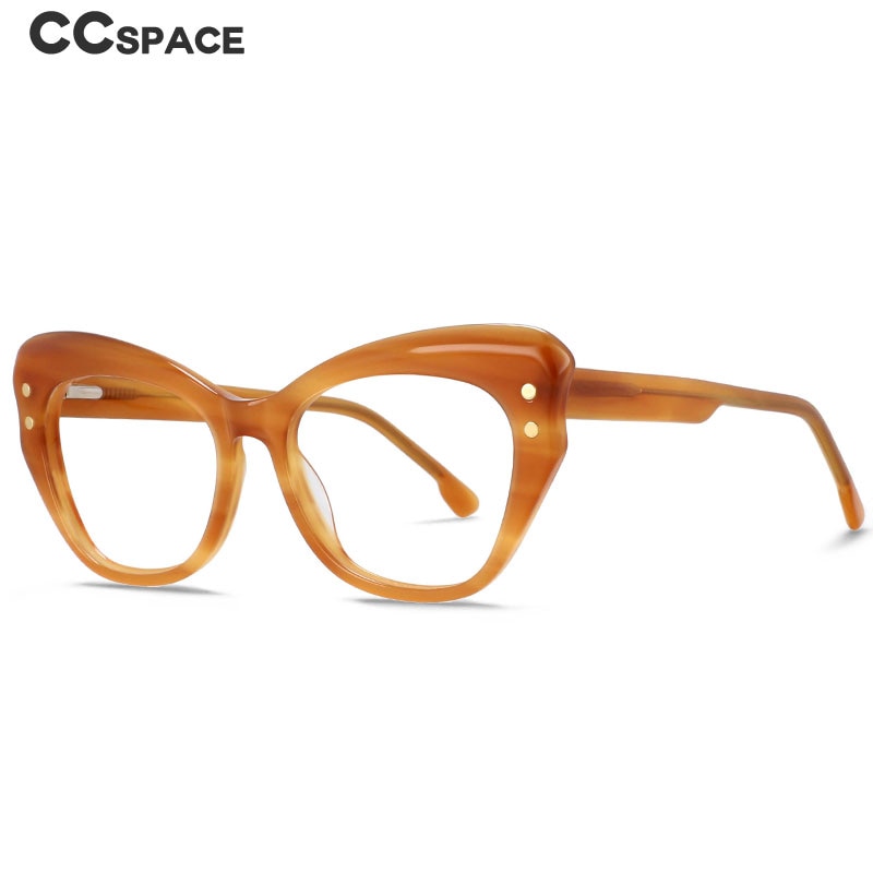 CCspace Women's Full Rim Butterfly Cat Eye Acetate Eyeglasses Frame 53174 - Stylish Retro Glasses for Women, Perfect for Office, Reading & Fashion Accessories