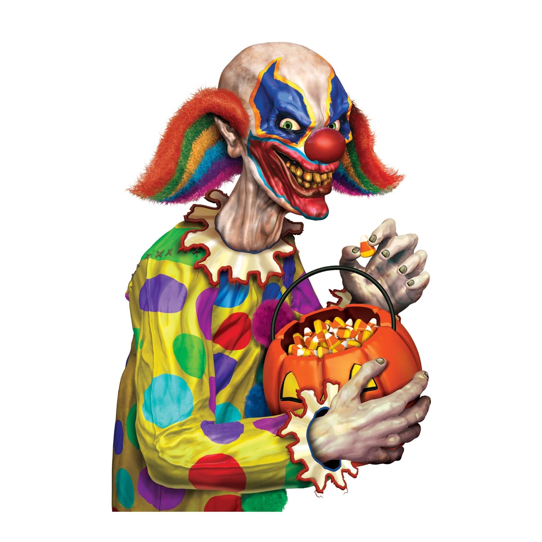 12 Pack Beistle Halloween Creepy Clown Car Window Clings - Spooky Decals for Halloween Party Decor, Haunted House, Classroom & Office Windows