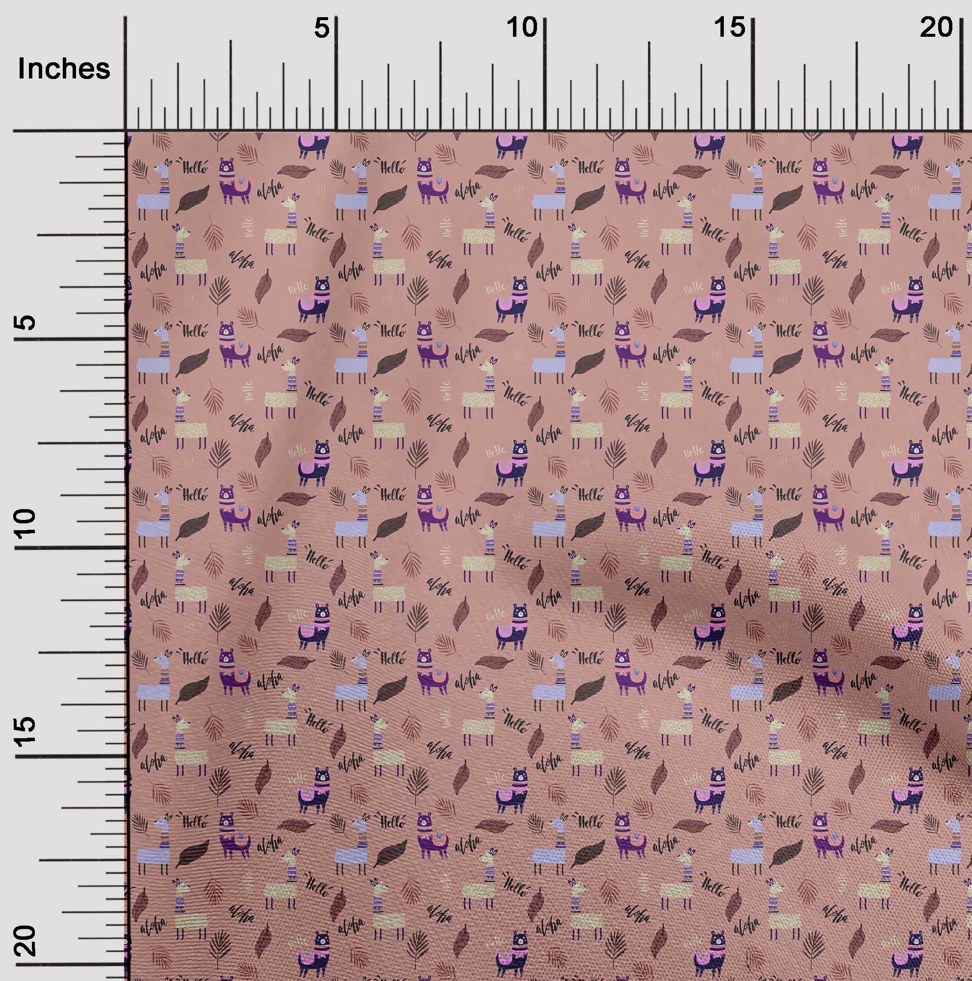 oneOone Georgette Viscose Fabric - Dusty Pink Printed Material for Kids Clothing DIY (42