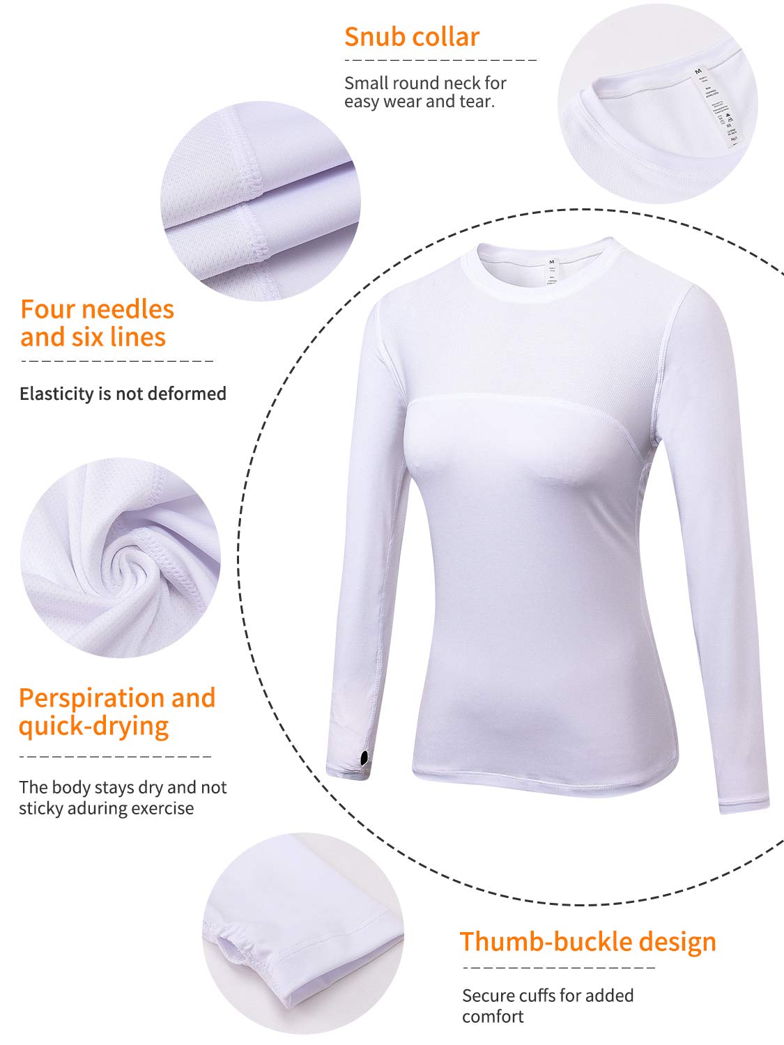 3 Pack Women's Long Sleeve Performance Base Layer Shirts - Moisture Wicking Quick Dry Athletic Tops with Thumb Holes for Running, Yoga & Outdoor Workouts