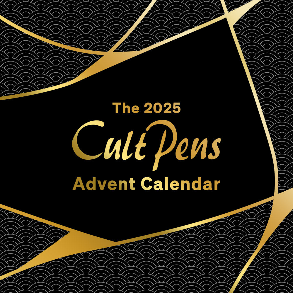 Cult Pens 2025 Stationery Advent Calendar Black Edition - Premium Writing & Art Supplies for Christmas Countdown, Gift for Artists, Writers & Students