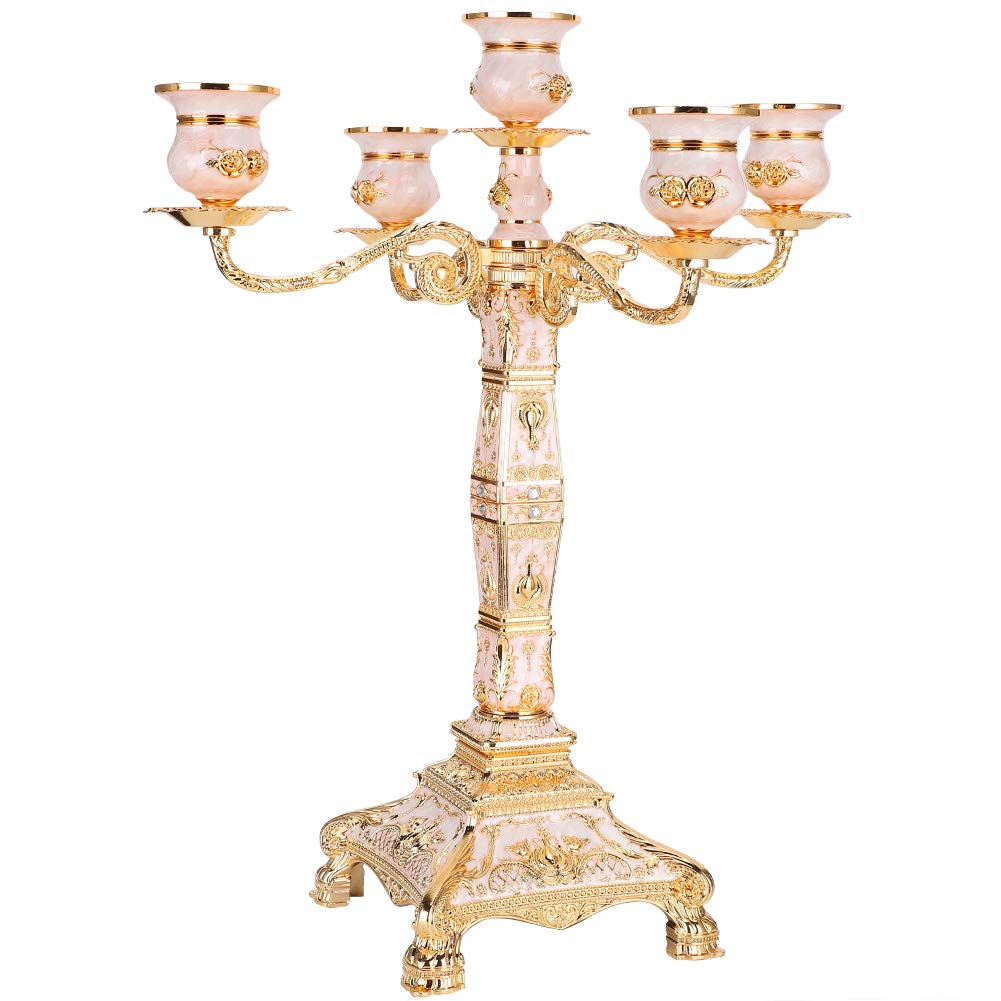 Vintage Embossed Iron Candle Holder - Elegant Candelabra for Wedding Centerpieces, Luxury Dinner Table Decor & Home Décor | Perfect for Romantic Dinners, Holiday Tablescapes & Farmhouse Interior Design