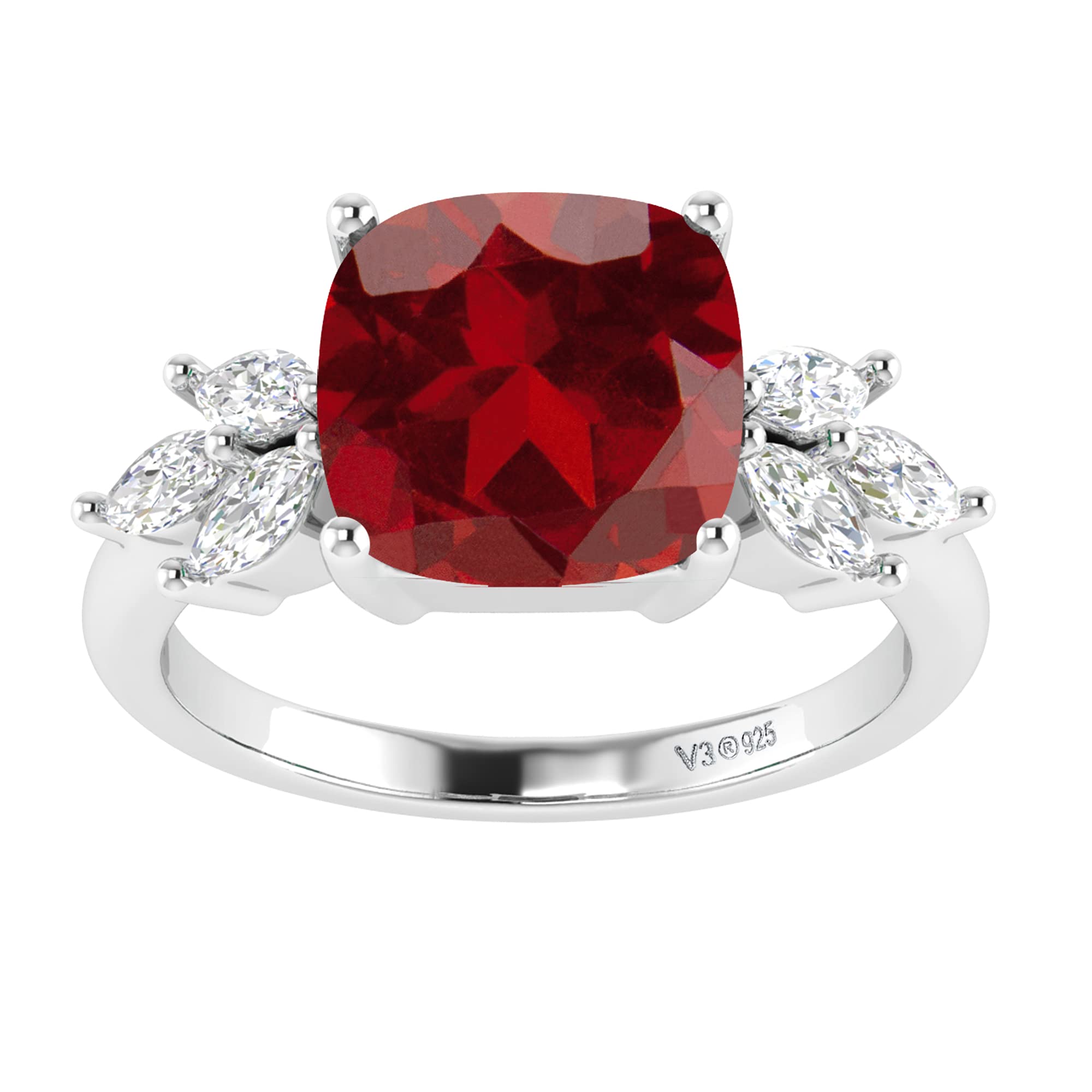 7 Stone Sterling Silver Ring for Women – Elegant Stackable Band for Engagement, Wedding, Anniversary & Everyday Wear