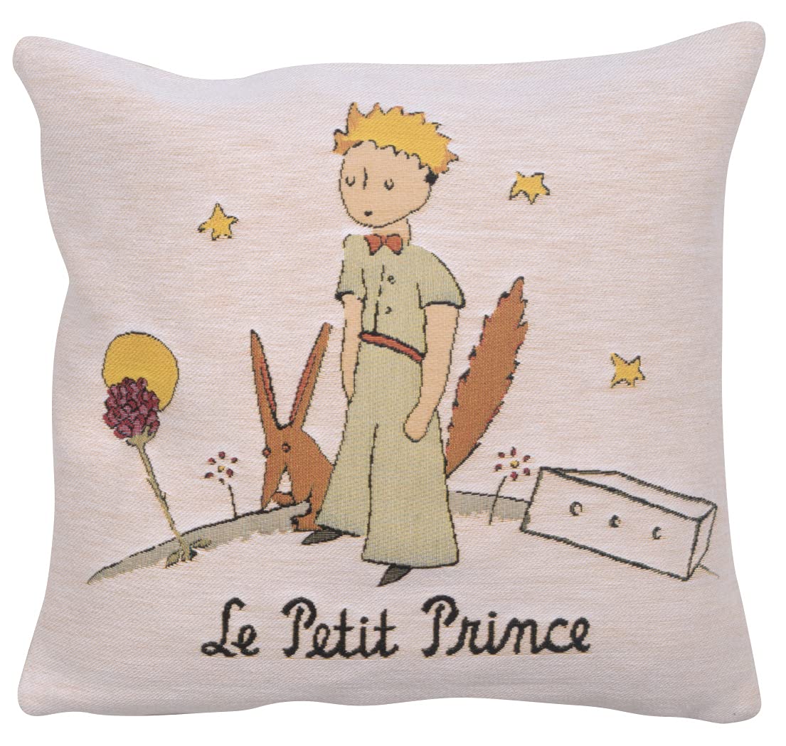The Little Prince European Cushion Cover - 18x18 Inch Decorative Pillow Case with Cotton Viscose & Polyester Blend | Perfect for Living Room Sofas, Couches, and Bedroom Decor | Cozy Home Accent Gift