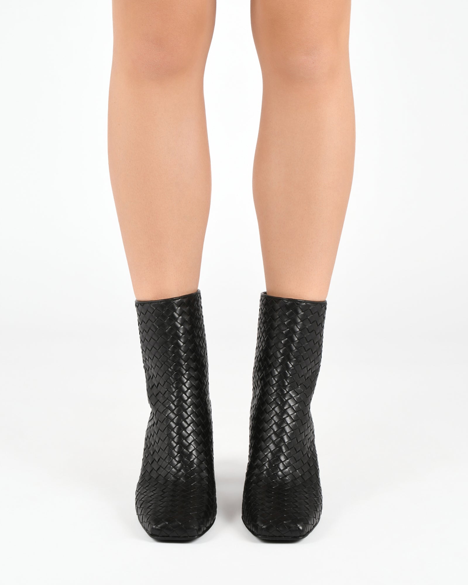 NOLA Mid Ankle Boots for Women - Black Leather Booties with Comfortable Cushioning | Perfect for Casual Outfits, Office Wear & Fall Fashion