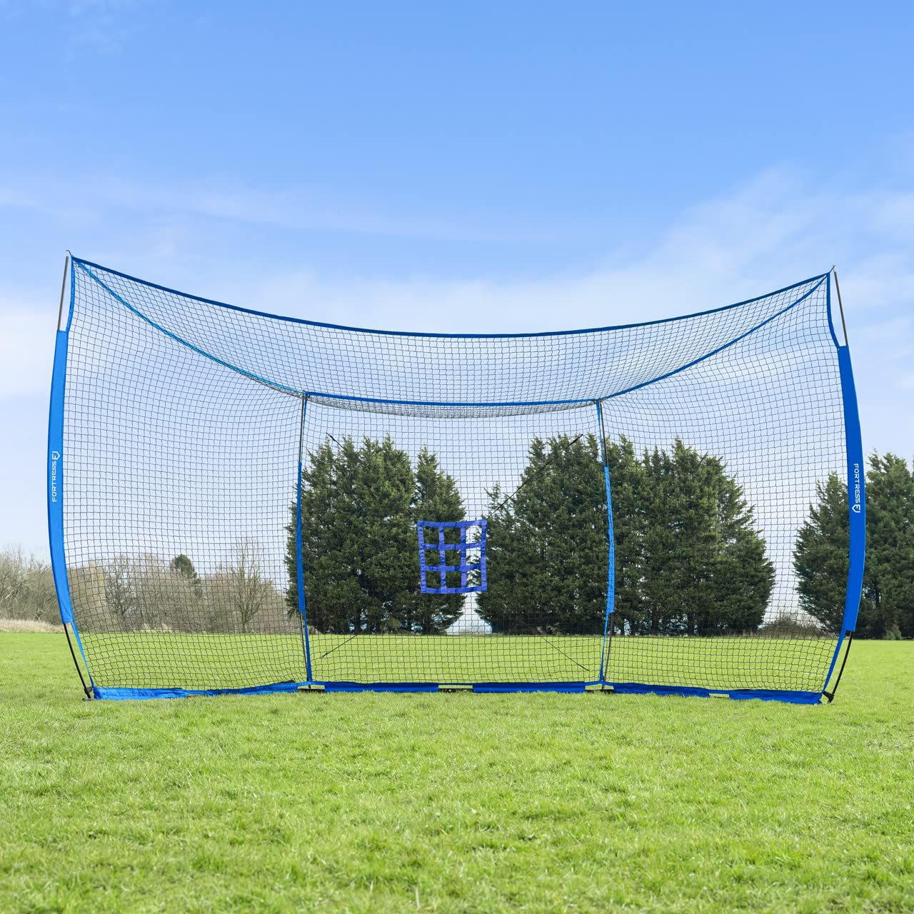 FORTRESS Baseball Pop-Up Backstop Net - Portable Pitching & Batting Practice Net for Baseball & Cricket Training | Heavy-Duty Sports Equipment for Backyard, Field & Indoor Use