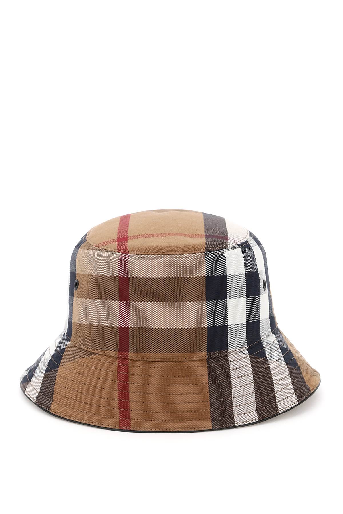 Burberry Canvas Check Bucket Hat for Men & Women - Classic Plaid Design, Adjustable Strap, Sun Protection - Perfect for Outdoor Activities, Beach, Travel & Fashion Accessories