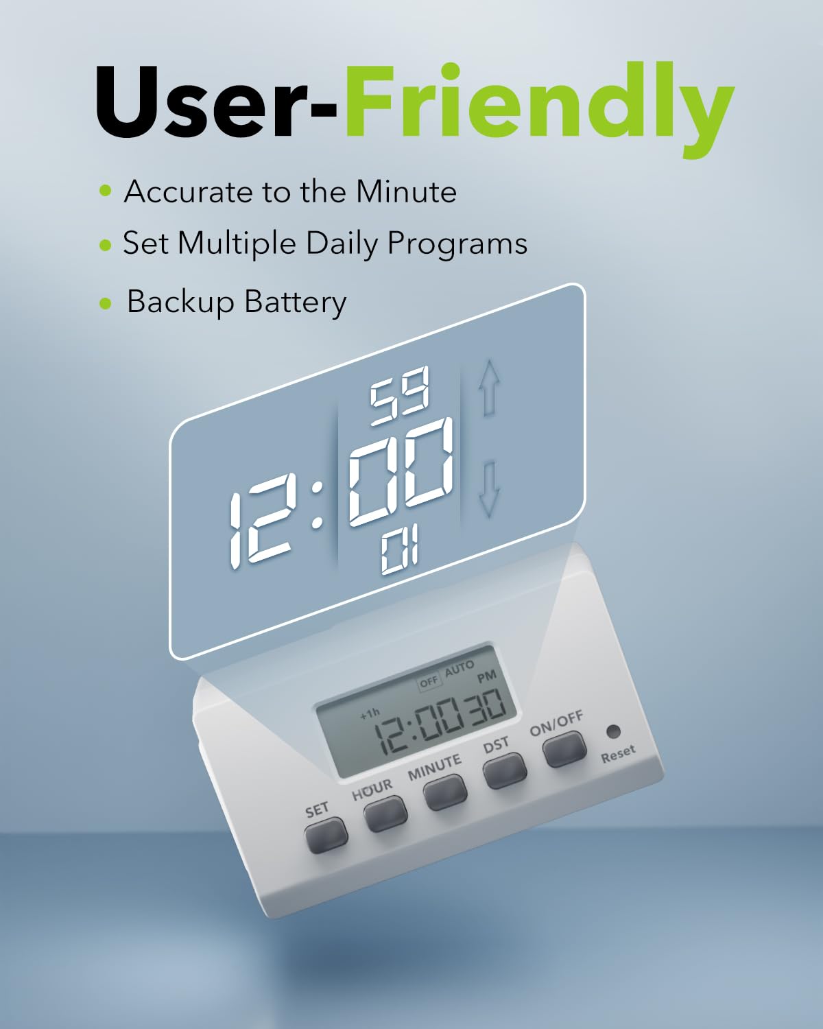 BN-LINK Digital Timer Outlet - 24 Hour Programmable Light Timer with 2 On/Off Settings, Mini 2-Prong Plug for Lamps, Fans & Electrical Devices (2 Pack, 15A/1875W) - Perfect for Home, Office & Holiday Lighting Automation