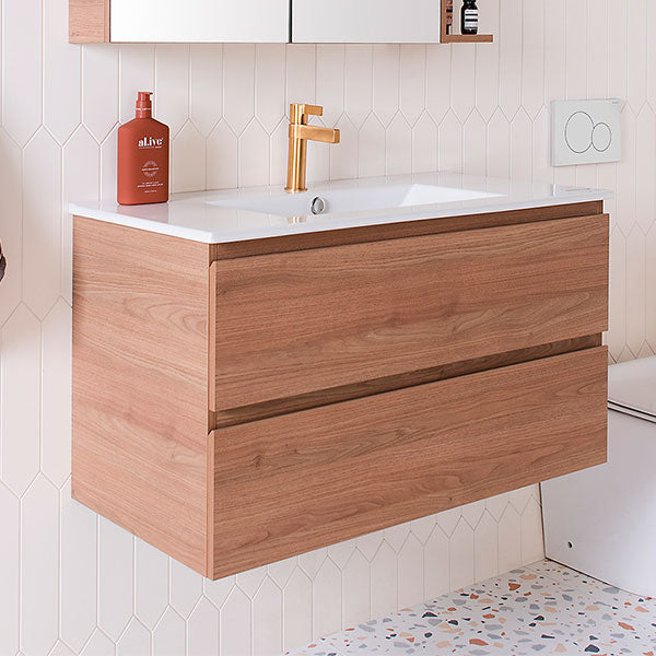 ADP Glacier Lite All Drawer Twin Vanity with Ceramic Top - Modern Bathroom Sink Cabinet for Master Bath & Guest Room - Perfect for Small Space Bathroom Remodel