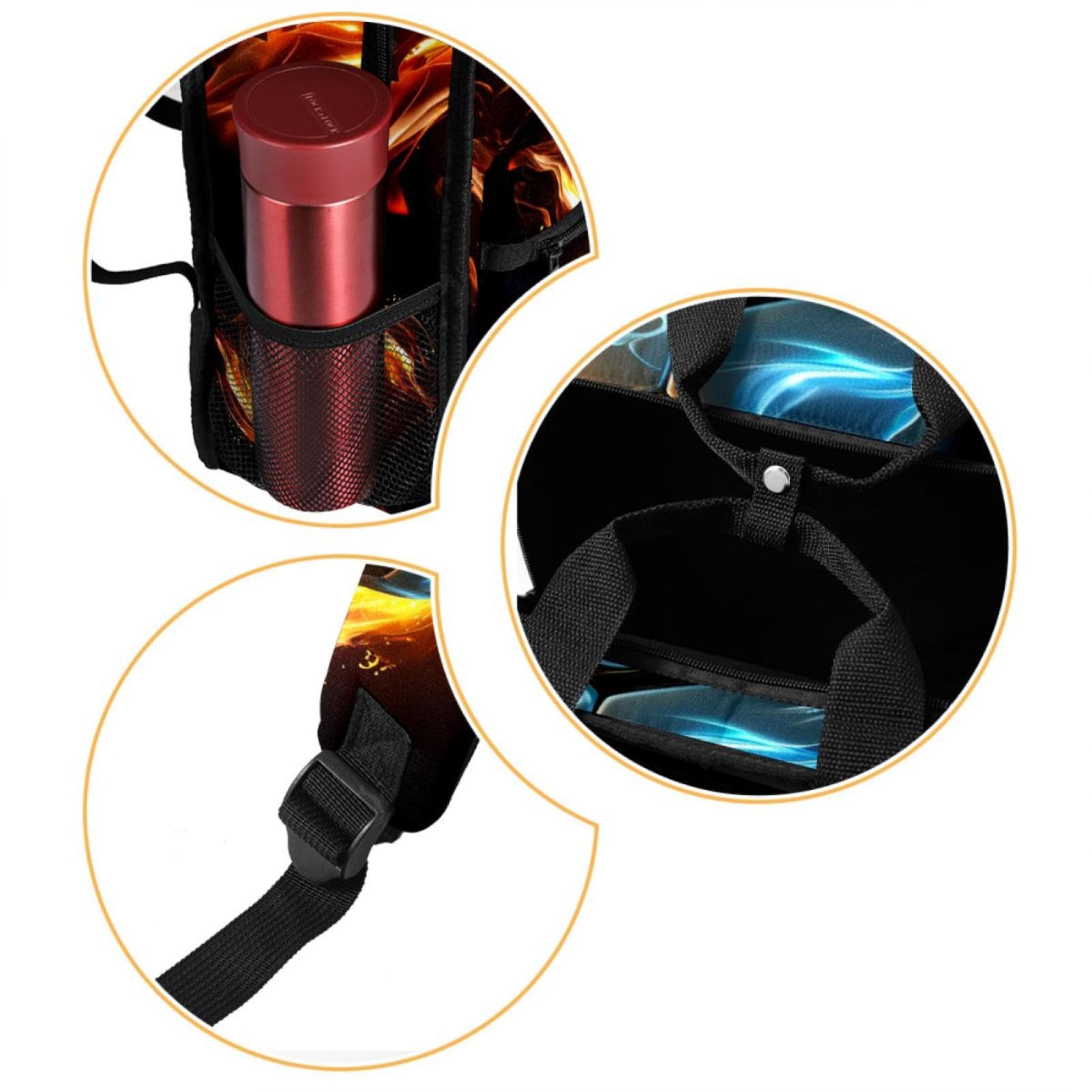 Best Travel Backpack for Women & Men - Lightweight Durable Hiking Backpack with Flaming Football Design - Perfect for Camping, College & Airplane Carry-On