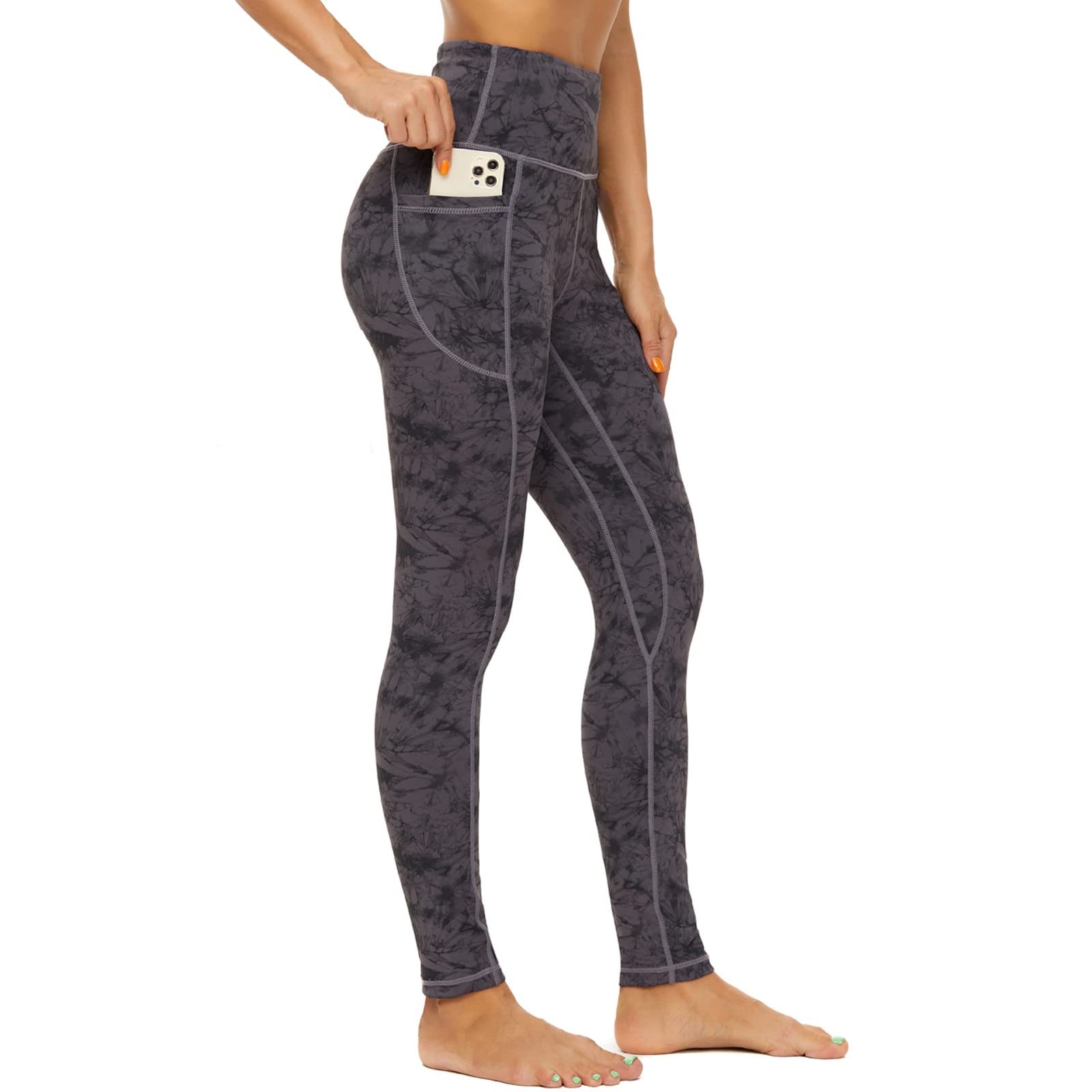 CCKO High Waisted Yoga Pants for Women with Pockets - Stretchy Workout Leggings Tummy Control - Perfect for Gym, Running & Everyday Wear