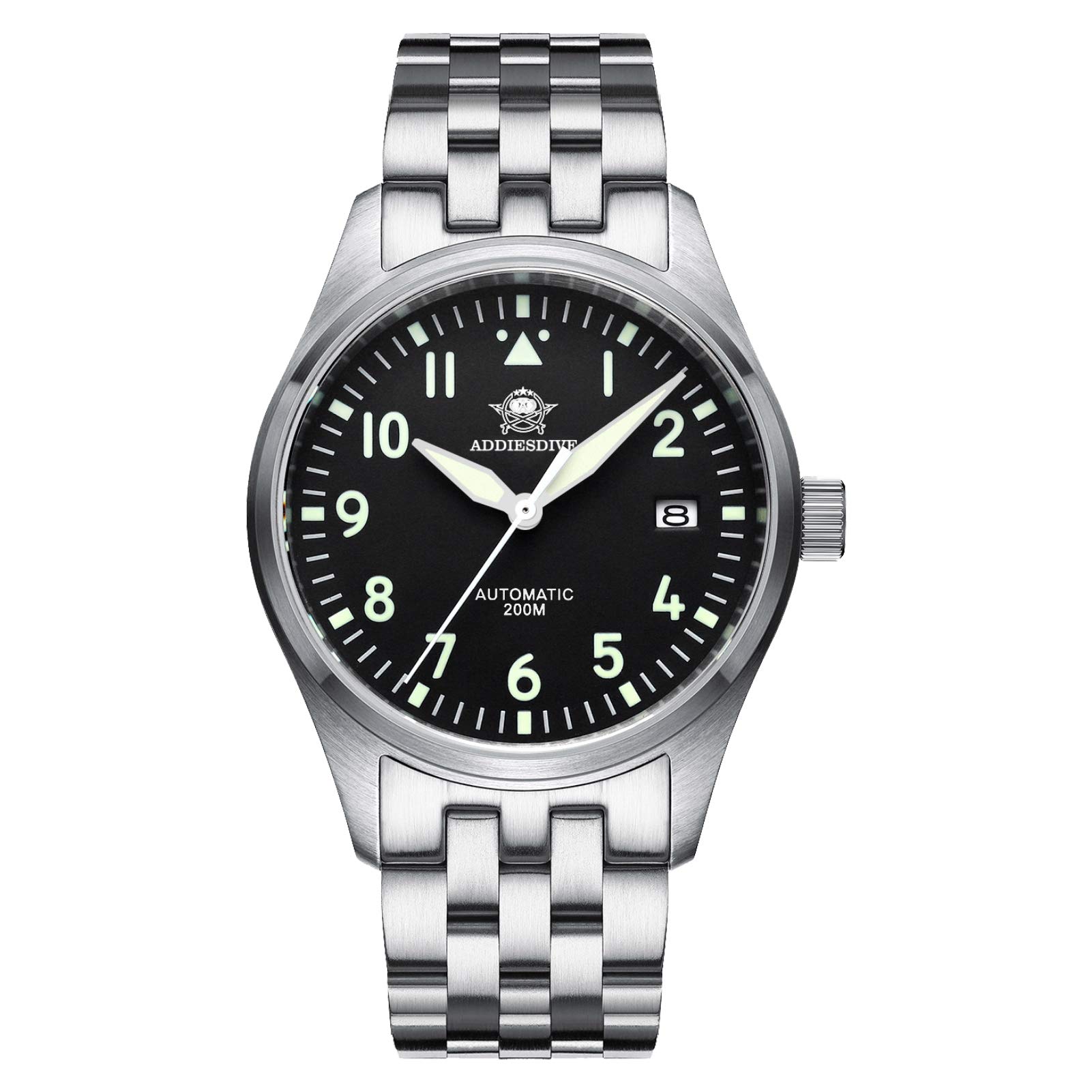 ADDIESDIVE Automatic Men's Watch with NH35A Movement - 200M Water Resistant Stainless Steel Diver Watch with Luminous Dial - Perfect for Diving, Swimming & Everyday Wear