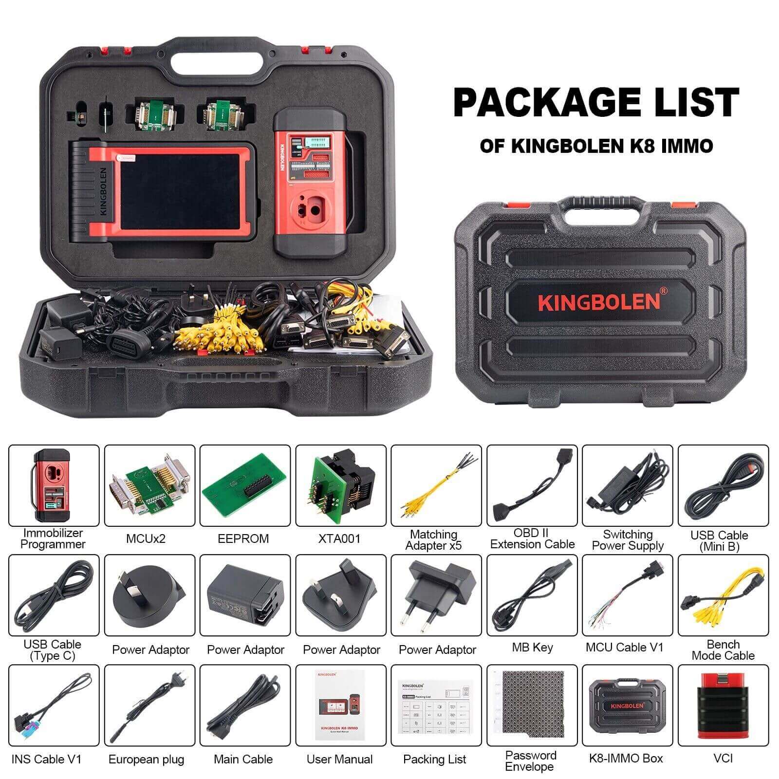 2025 KINGBOLEN K8 IMMO All System Diagnostic Tool - Key Programmer, ECU Coding, OBD2 Scanner with Anti-Theft & 24 Reset Functions - 2 Years Free Updates for Car Repair & Auto Maintenance Shops