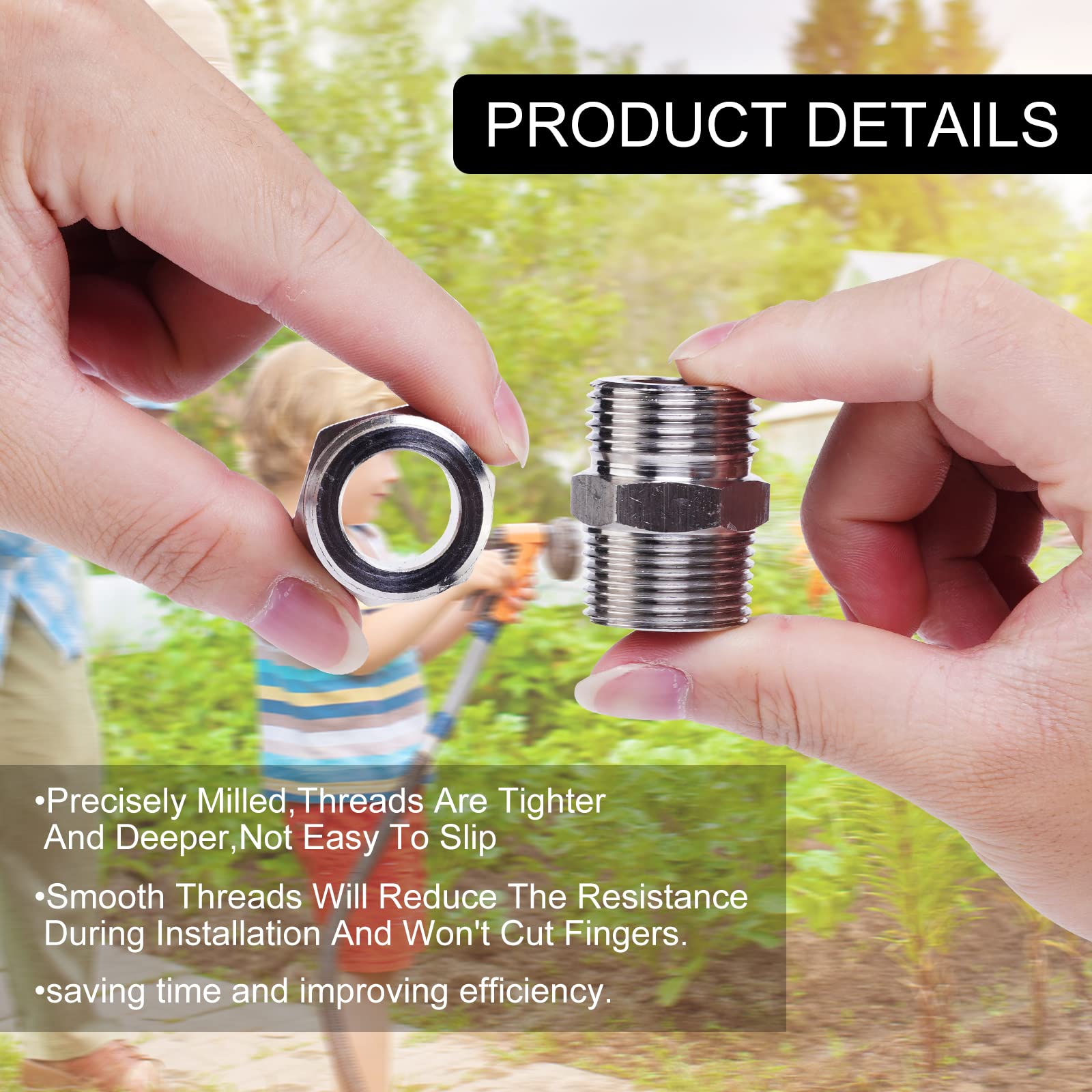 Premium Stainless Steel Garden Hose Adapter - 3/4