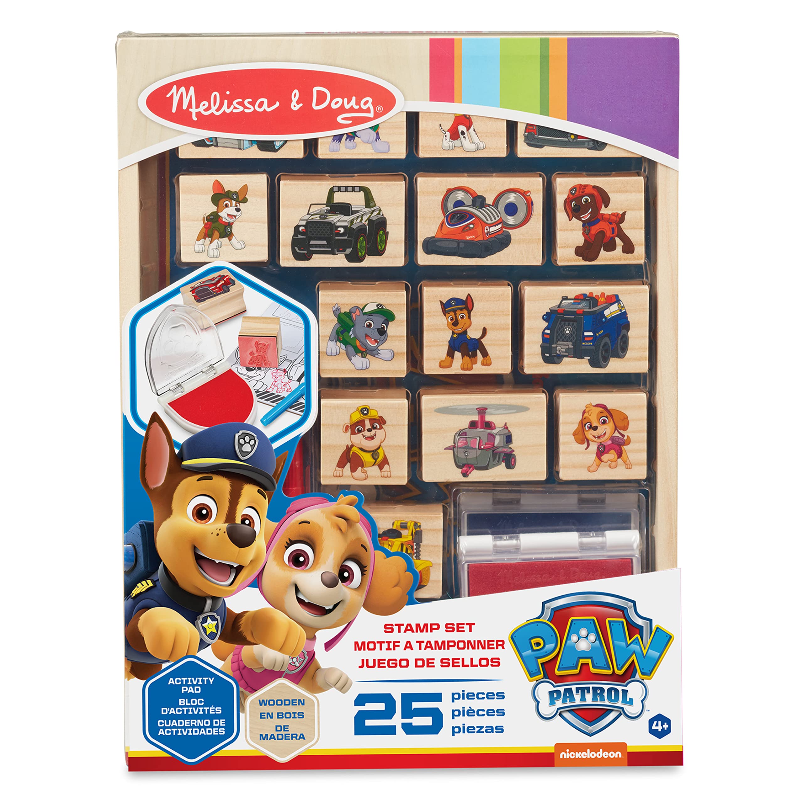 PAW Patrol Wooden Stamps Set with Markers - Kids Art Activity for Creative Play
