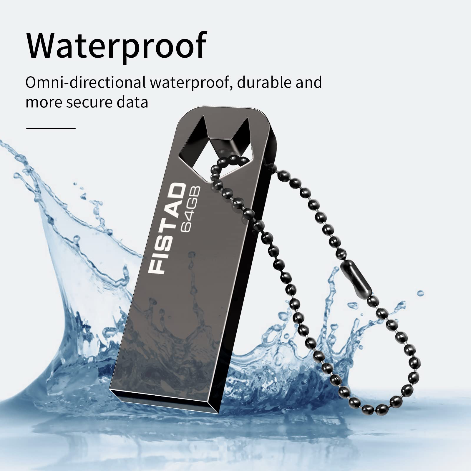 64GB USB Flash Drive - Metal Waterproof Pen Drive for PC, Laptop & Tablet Storage