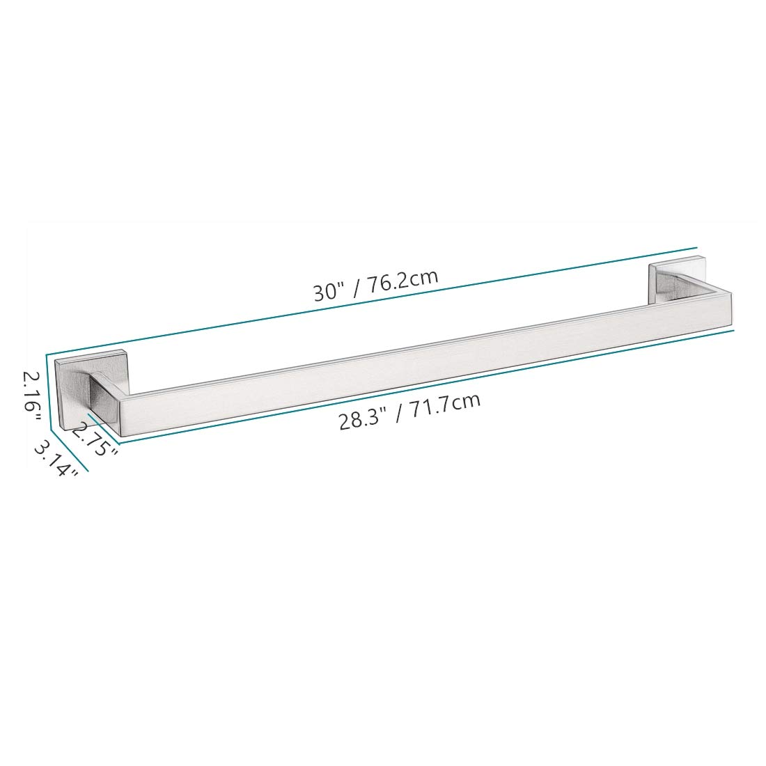 VELIMAX Premium 30-Inch Stainless Steel Towel Bar - Wall Mounted Bathroom Towel Rack with Polished Finish for Spa, Hotel & Home Decor | Durable Towel Rail & Rod for Hand & Bath Towels