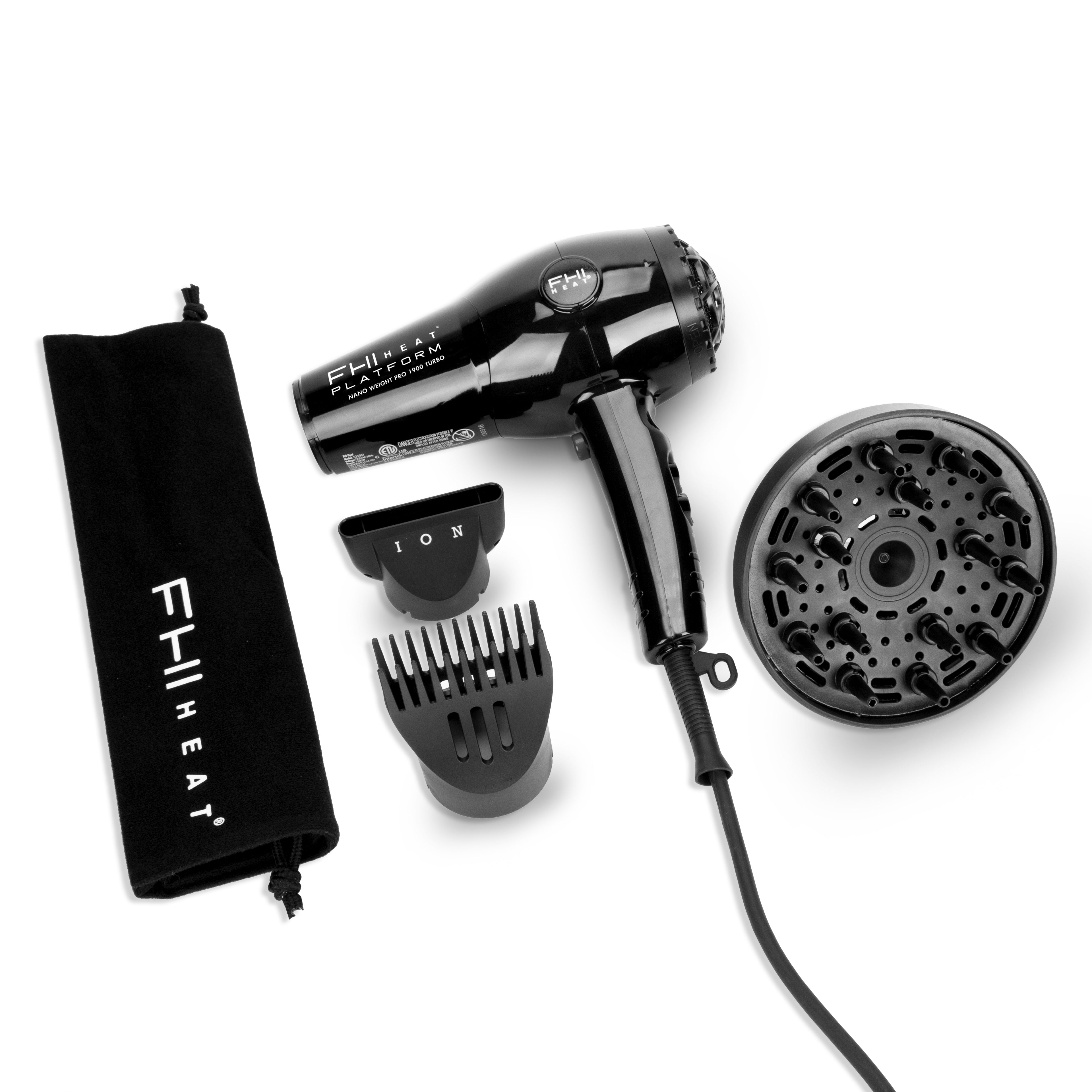 Professional 1900W Nano Lite Pro Hair Dryer - Fast Drying, Lightweight & Quiet - Perfect for Home, Salon & Travel - Black