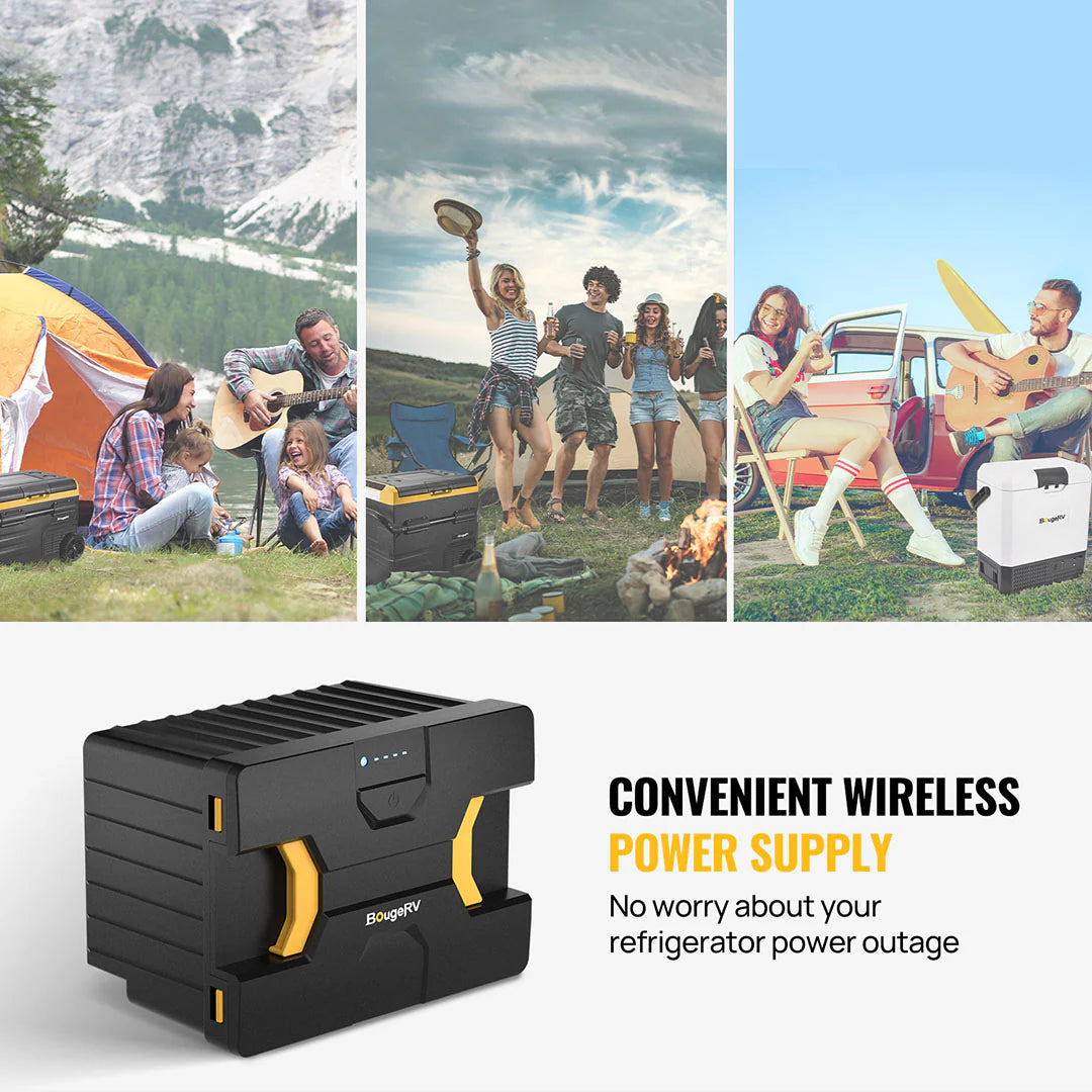 BougeRV 12V/24V Detachable Lithium Battery for Dual Zone Portable Fridge - Perfect for Camping, RV Trips & Outdoor Adventures