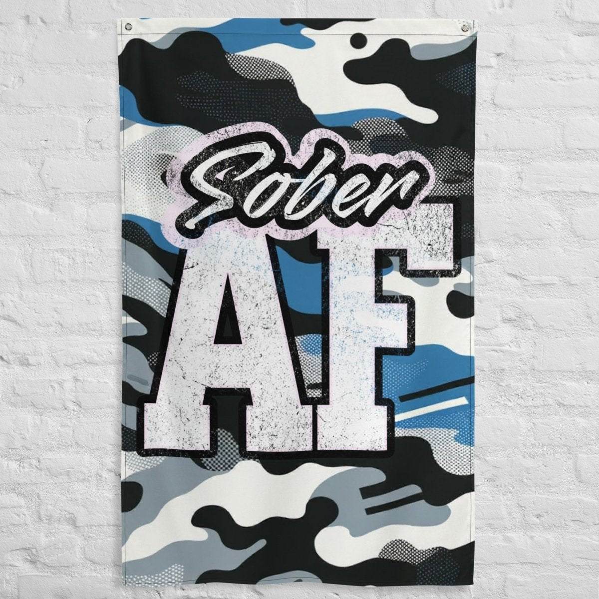 Sober AF All Over Print Flag - Funny Sobriety Gift for Recovery & AA Meetings - Perfect for Home, Office, or Support Group Decor