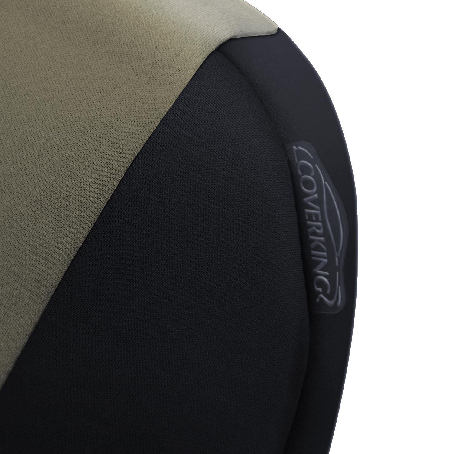 Coverking Custom Fit Neoprene Rear 60/40 Bench Seat Cover for Toyota Matrix - Tan with Black Sides | Waterproof & Durable Car Seat Protector for Pets, Spills & Everyday Use