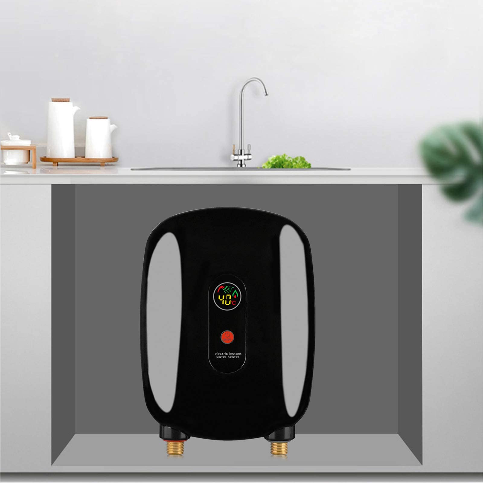 110V 3000W Instant Electric Tankless Water Heater with Digital Display & Overheating Protection - Perfect for Kitchen, Bathroom, RV & Camping Use